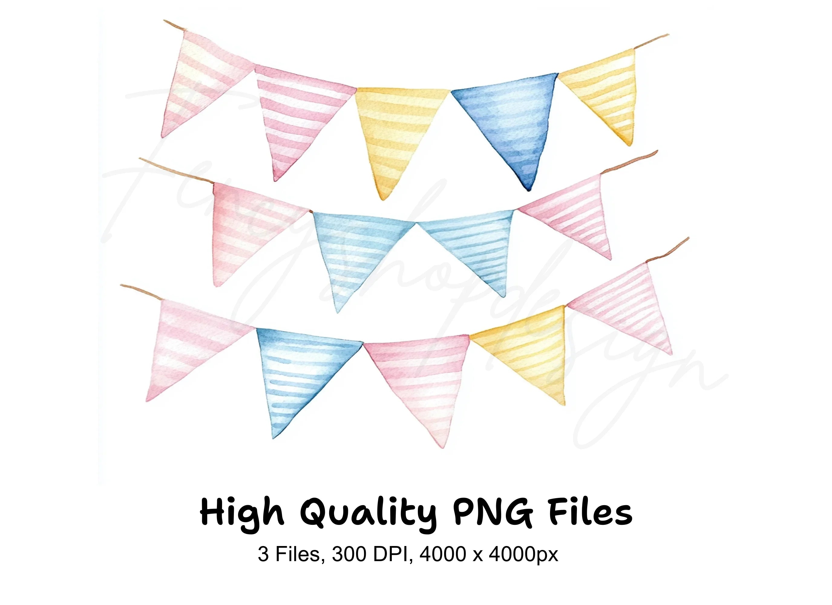 Pastel Bunting Clipart Bundle