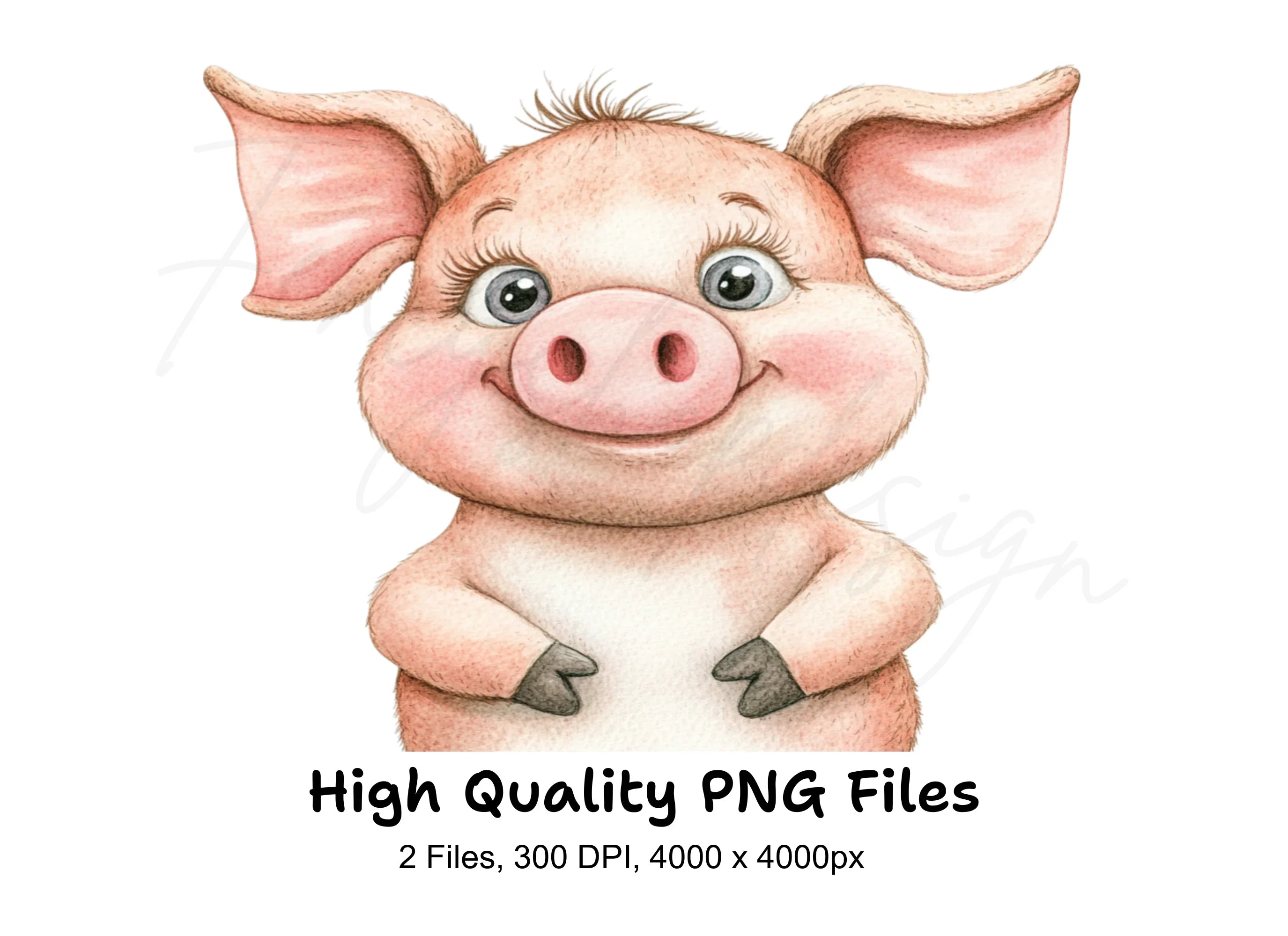 Charming Baby Pig Duo Clipart Bundle