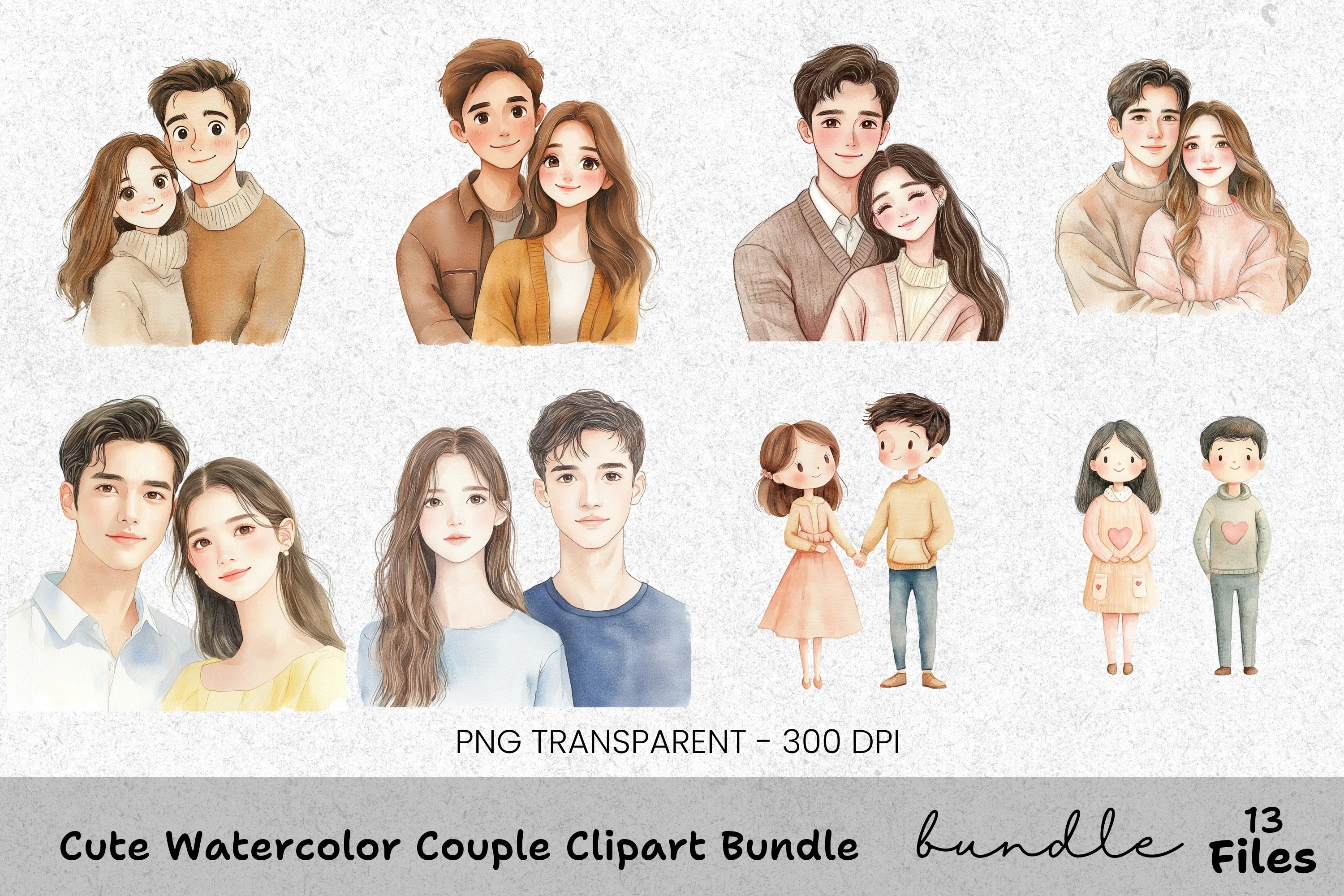 Cute Couple Clipart Bundle