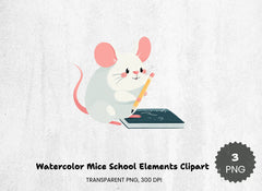Mice School Elements Clipart Bundle - CraftNest - Digital Crafting and Art