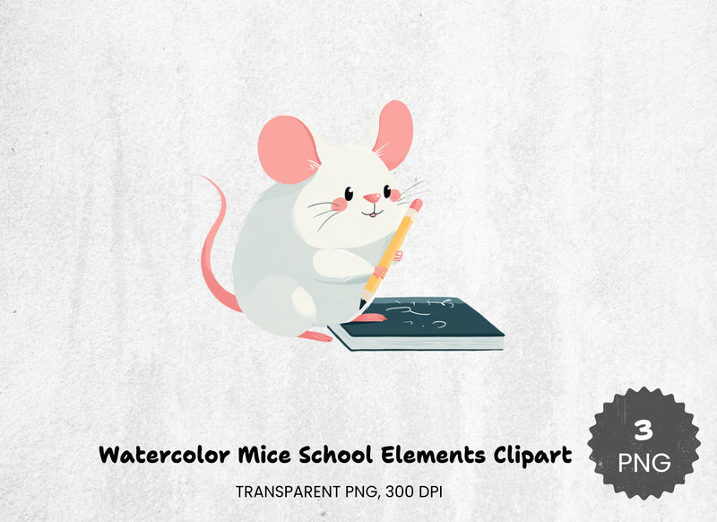 Mice School Elements Clipart Bundle - CraftNest - Digital Crafting and Art