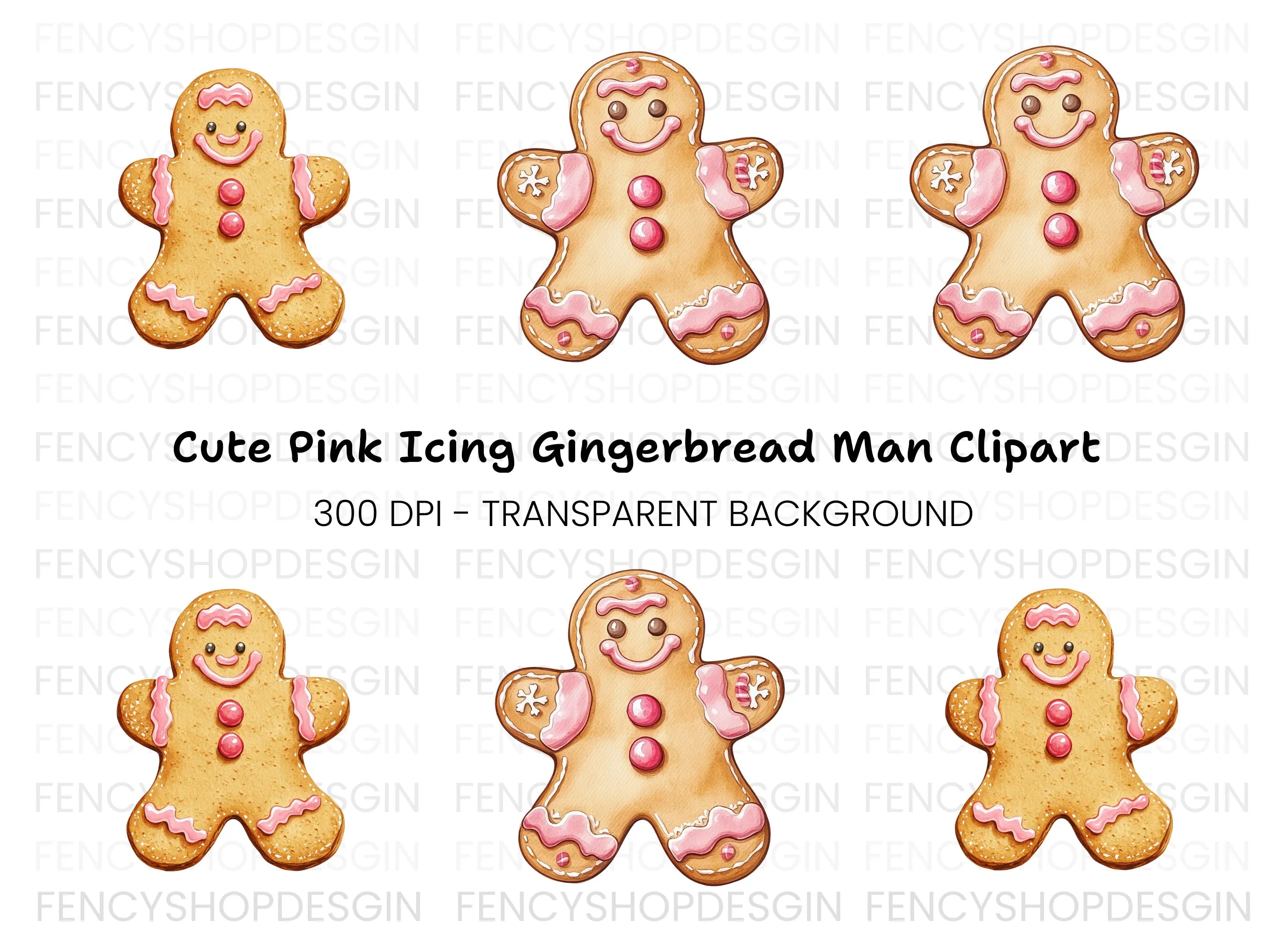 Gingerbread Men Duo Clipart Bundle