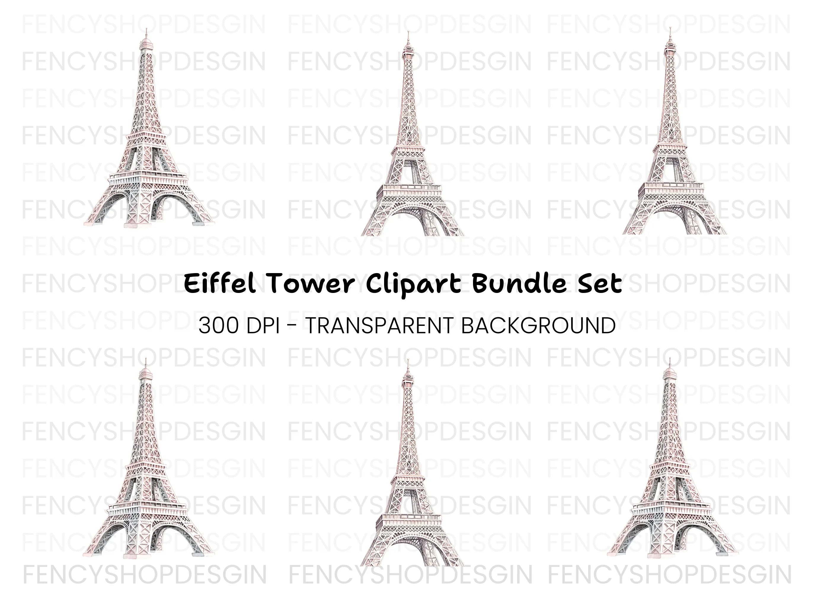Eiffel Tower Clipart Bundle