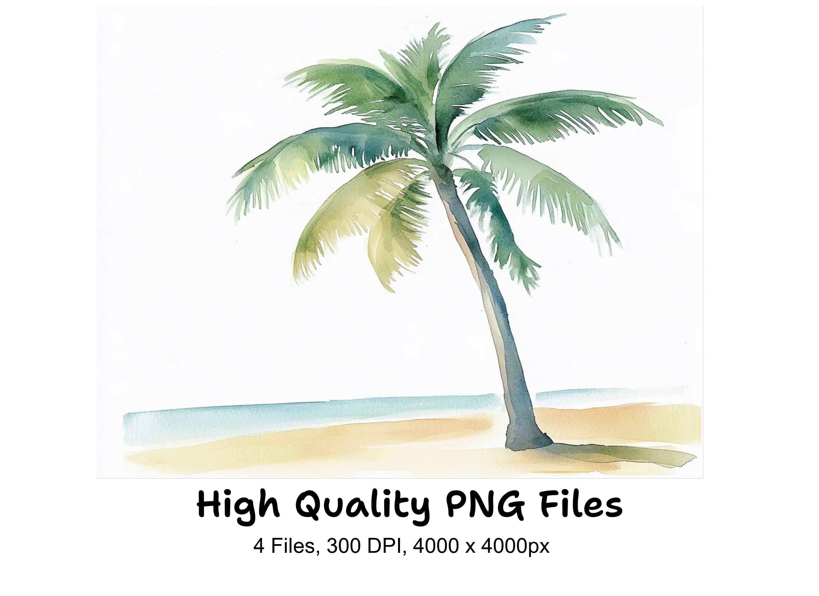 Tropical Palm Trees Clipart Bundle