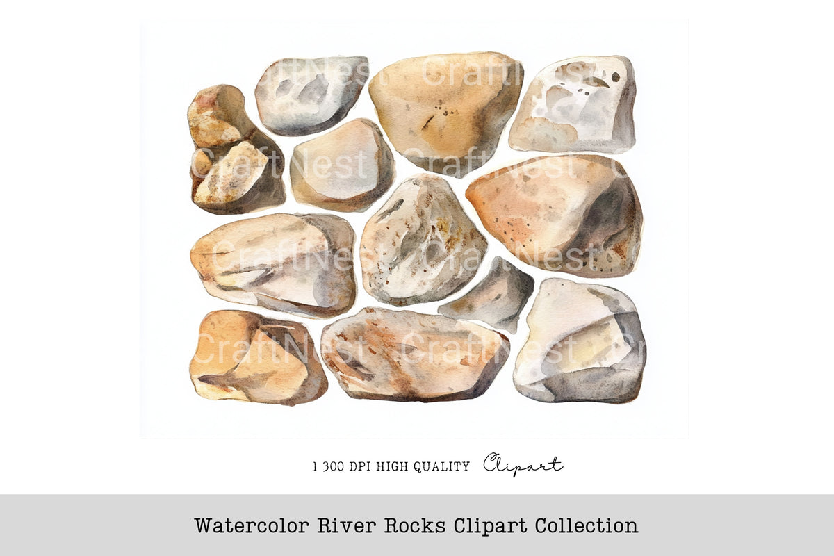 River Rocks Collections Clipart Bundle