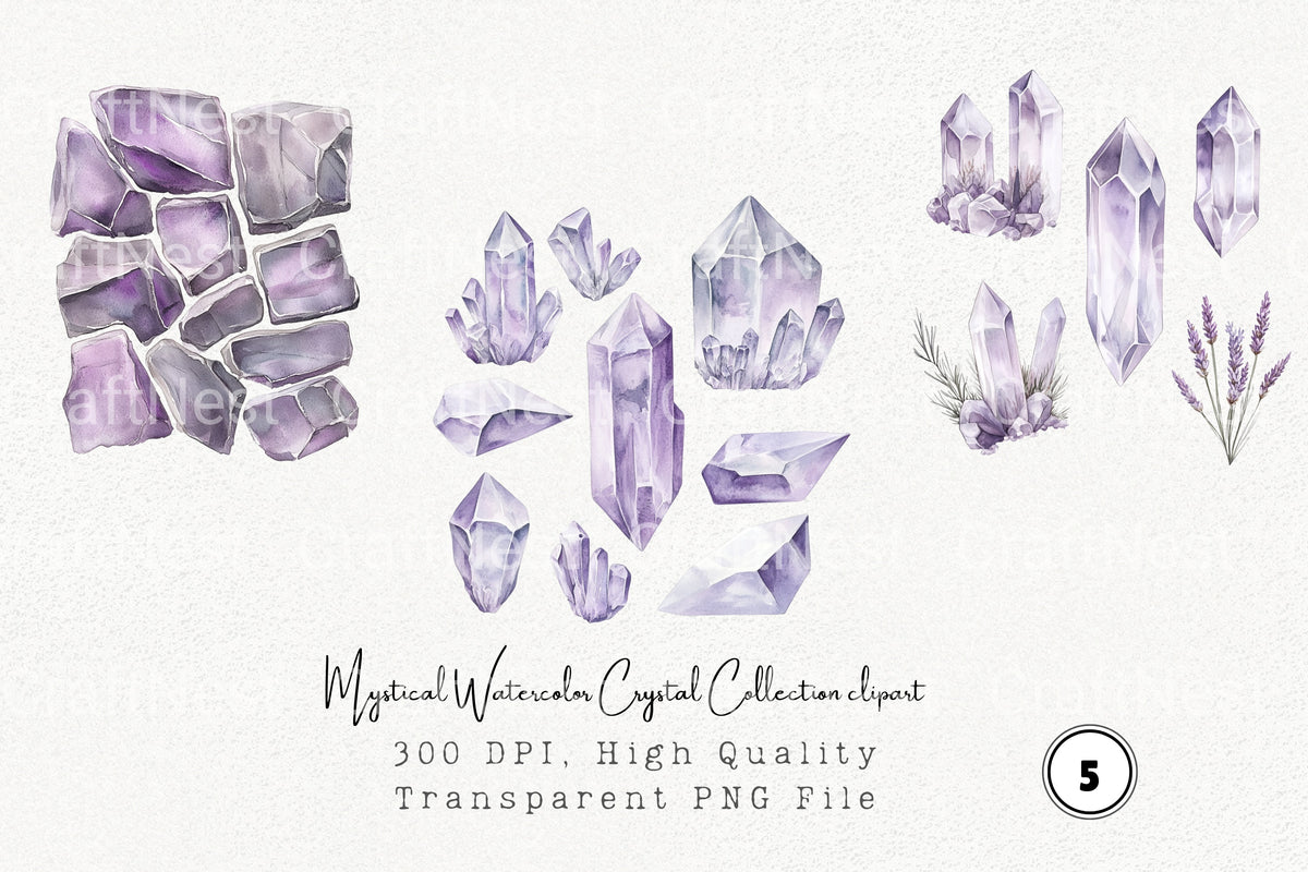 Mystical Crystal Clipart Bundle