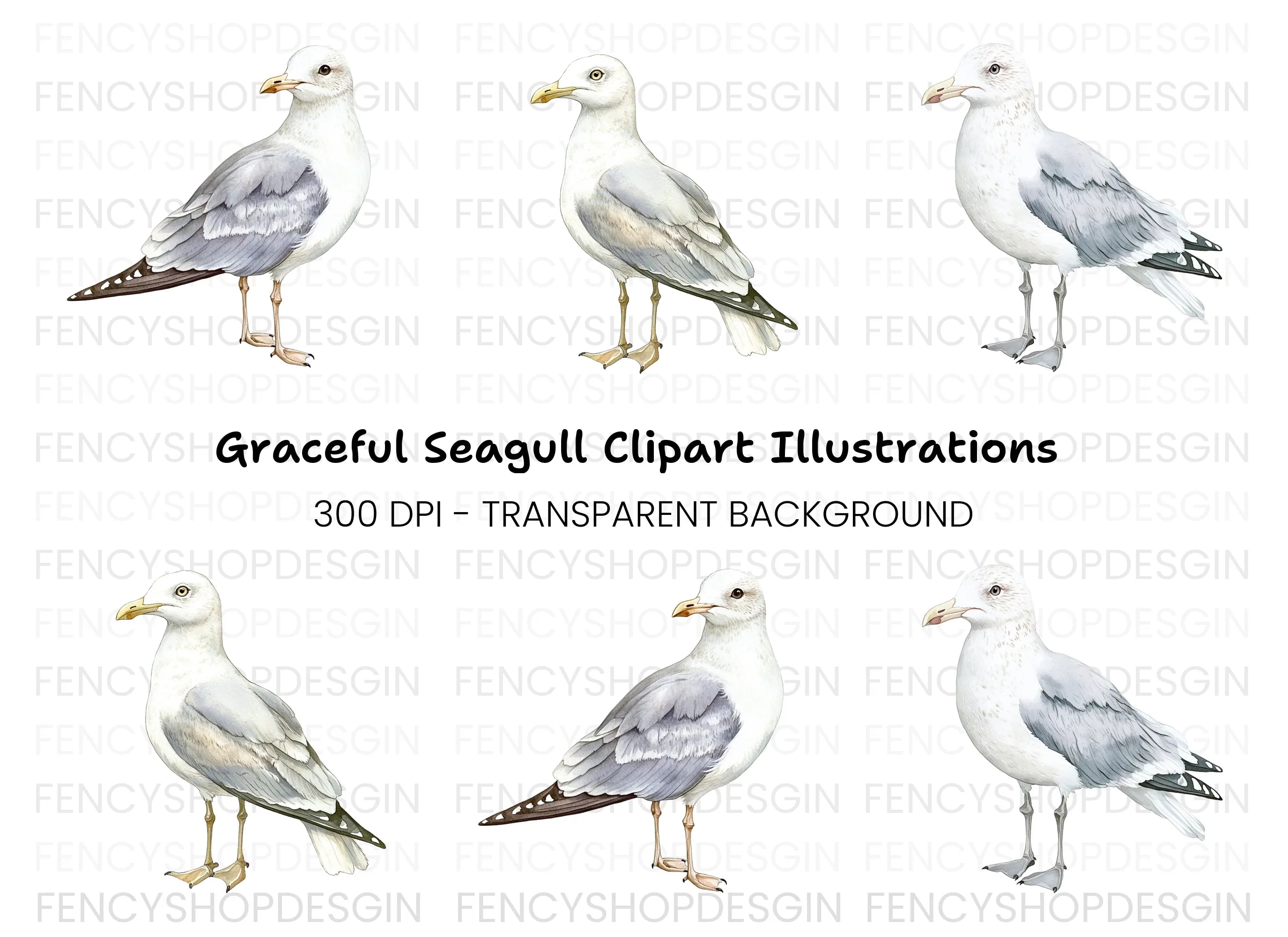 Graceful Seagull Clipart Bundle