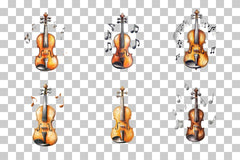 Vintage Violin Clipart Bundle with Musical Notes - CraftNest - Digital Crafting and Art