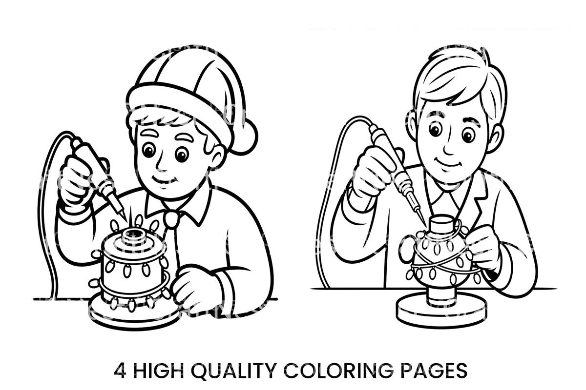 DIY Christmas Decorations Coloring Books