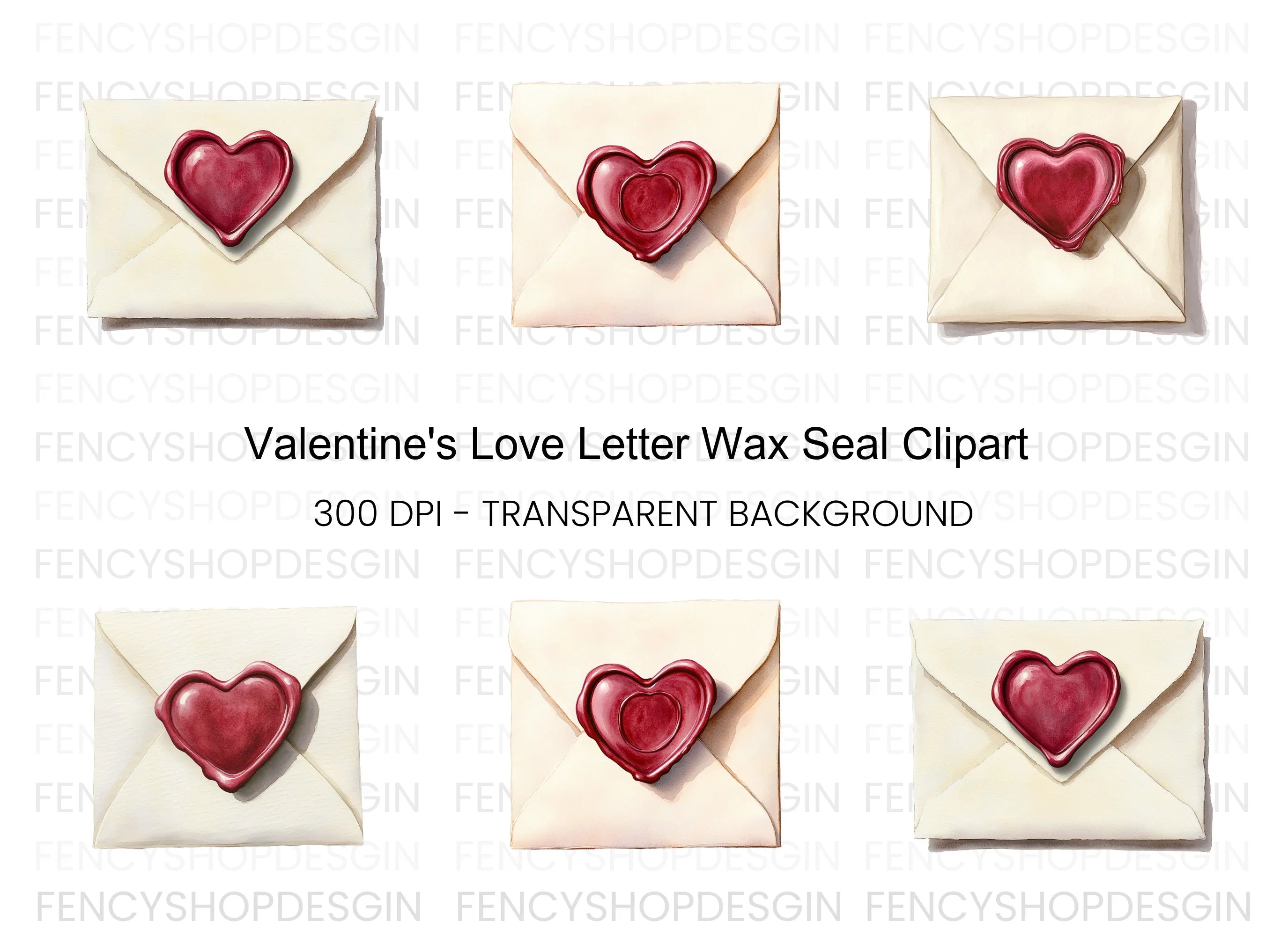Love Letter Wax Seal Clipart Bundle