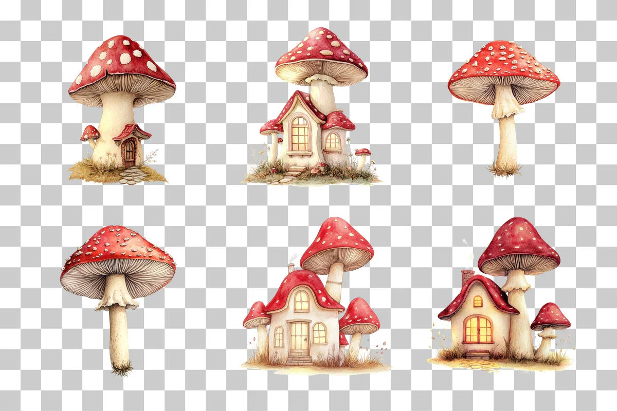 Mushroom Fairy House Clipart Bundle - CraftNest - Digital Crafting and Art