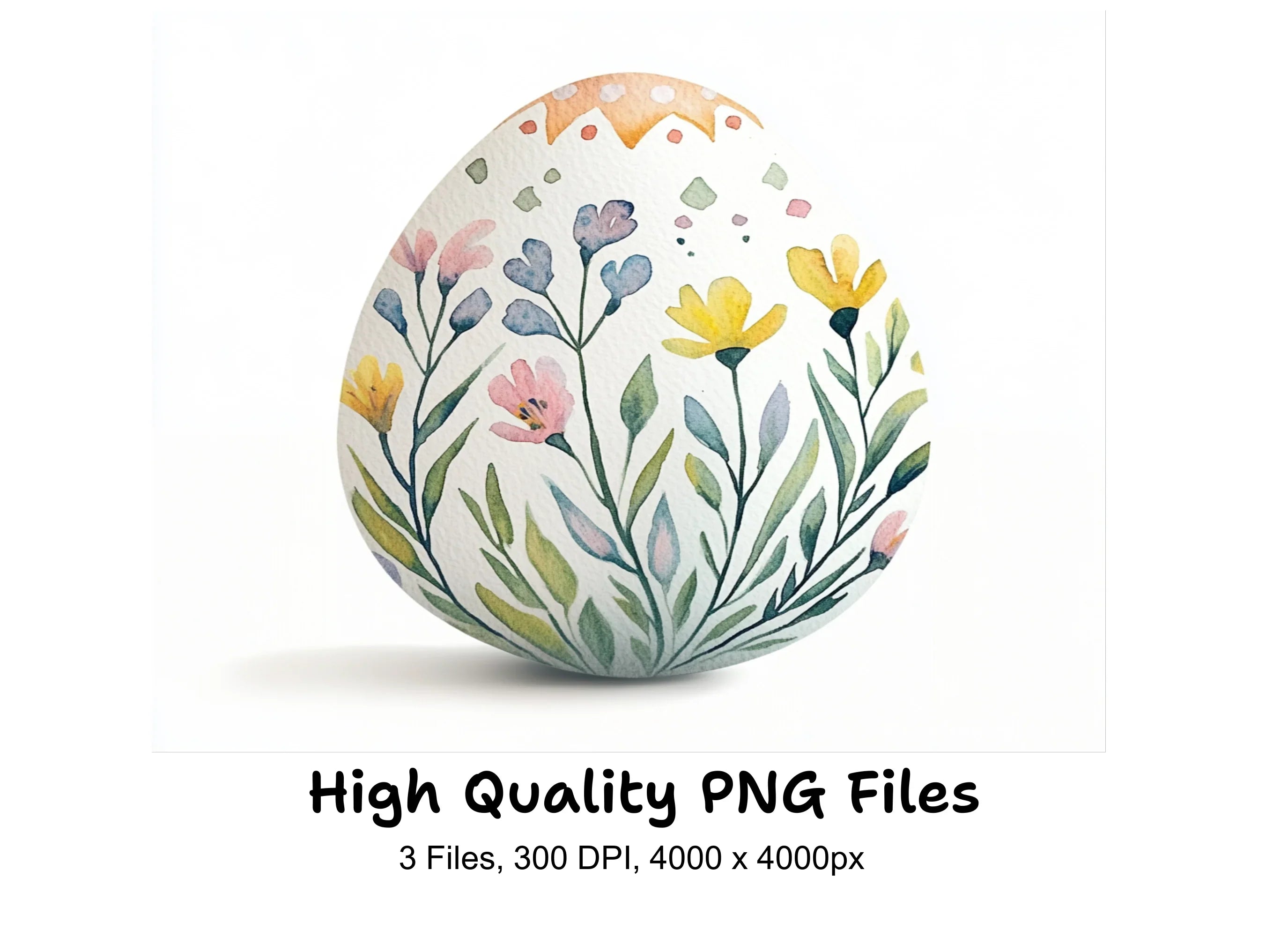 Floral Easter Eggs Clipart Bundle