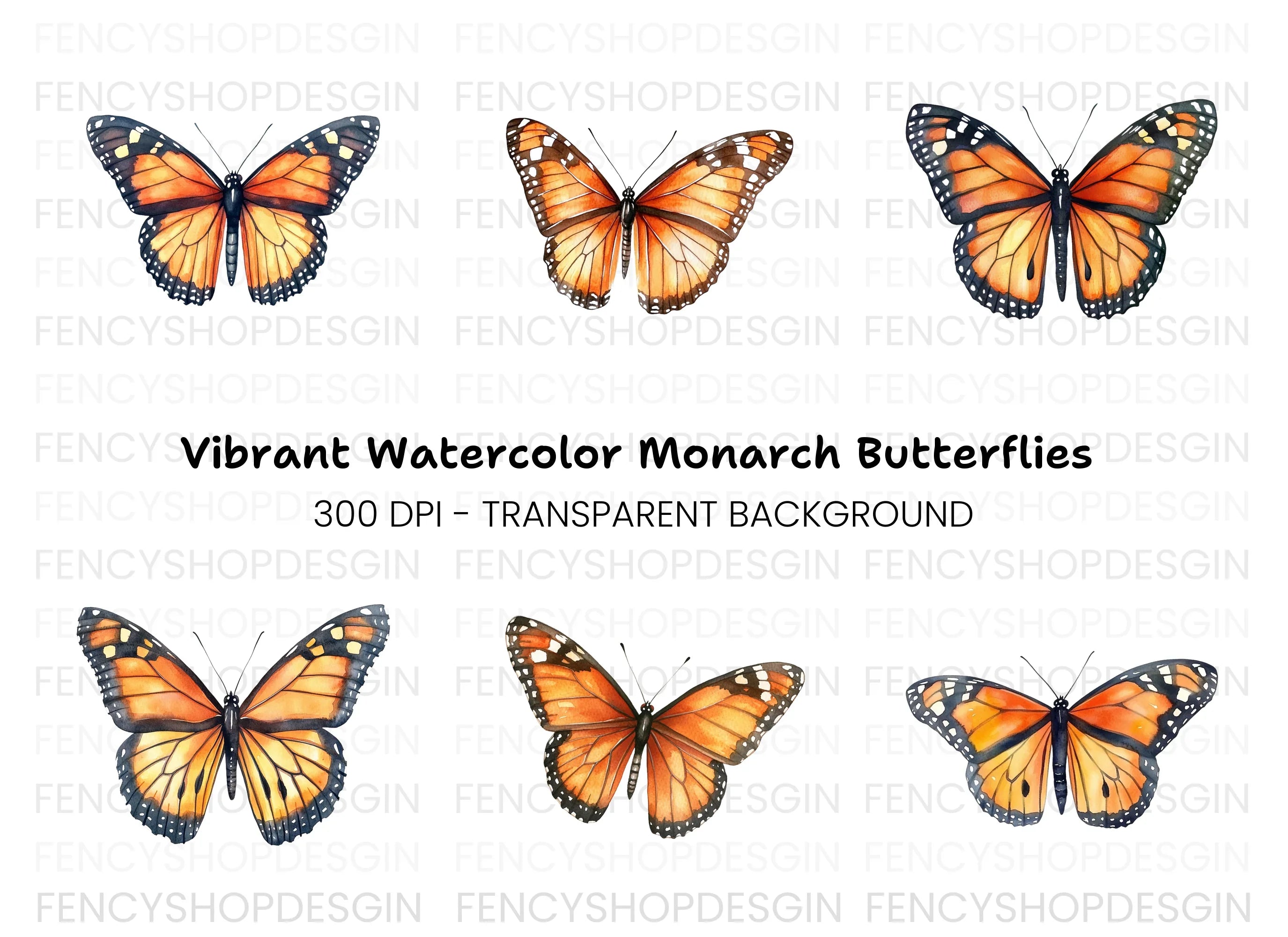 Monarch Butterfly Clipart Bundle
