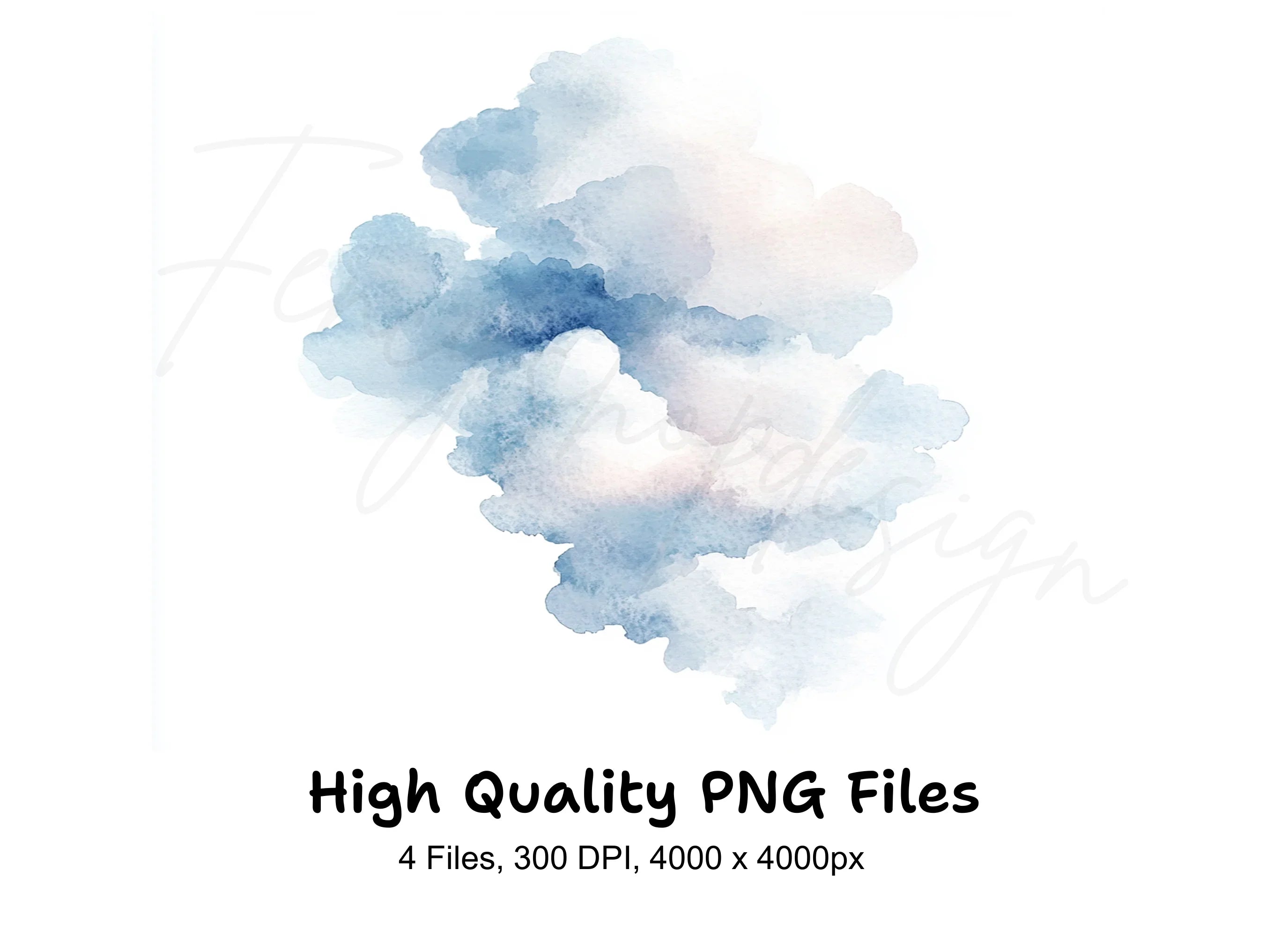 Blue Abstract Shapes Clipart Bundle