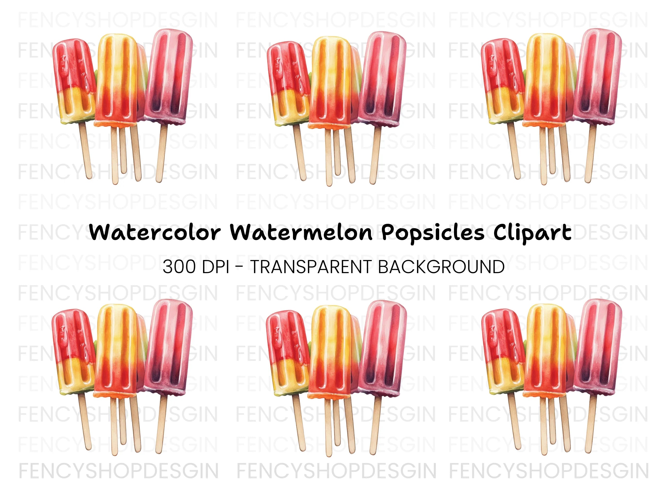Vibrant Fruit Popsicle Clipart Bundle