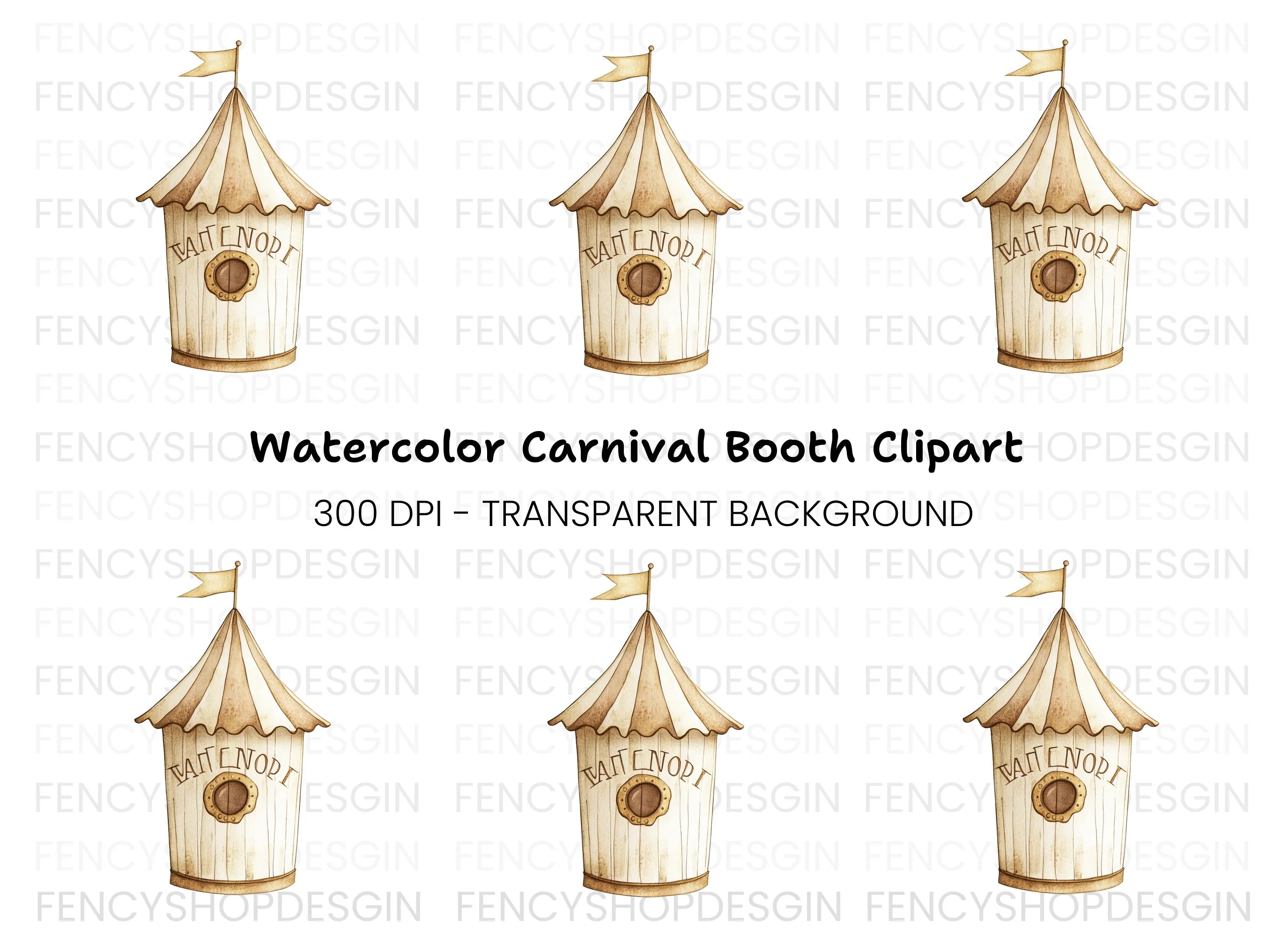 Circus Tent Birdhouse Clipart Bundle