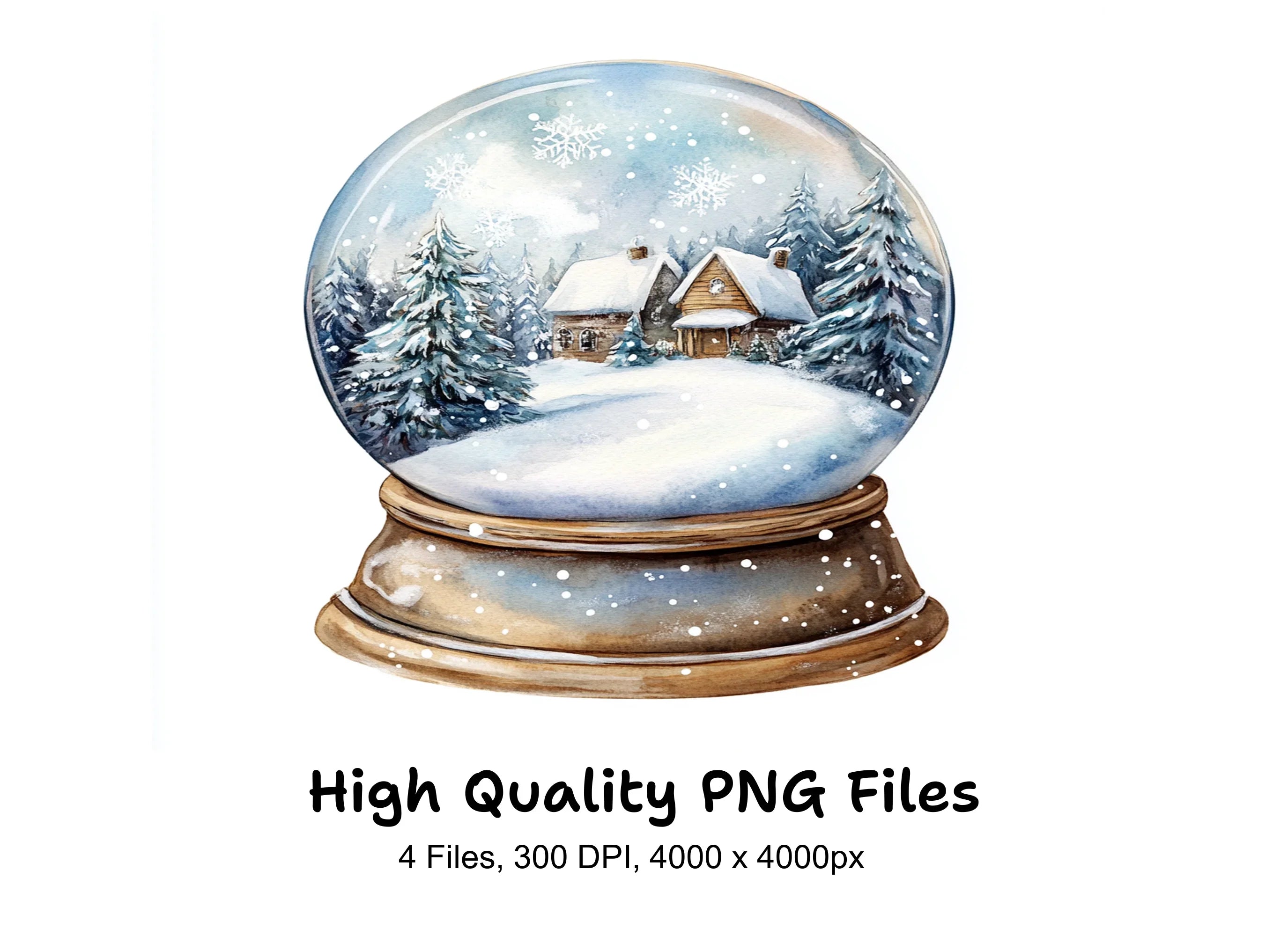 Winter Snow Globe Clipart Bundle