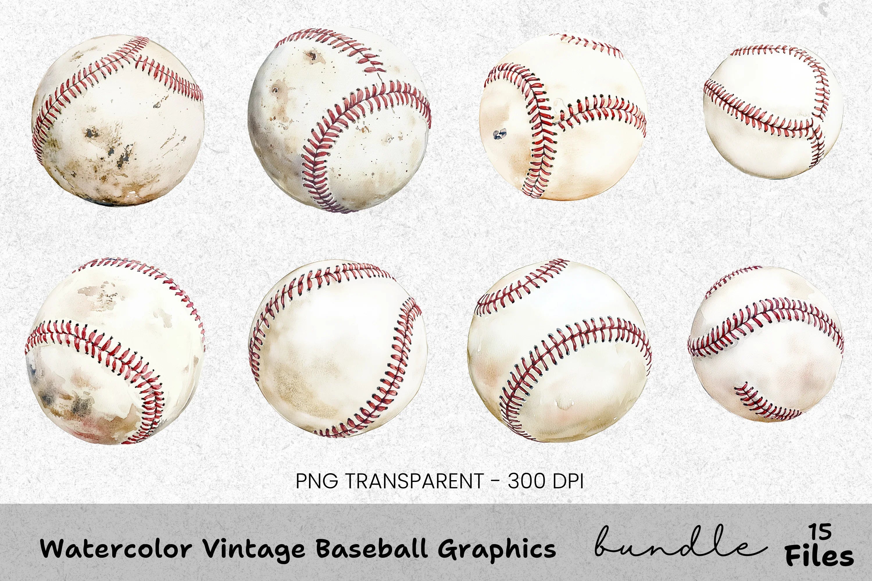 Vintage Baseball Graphics Clipart Bundle