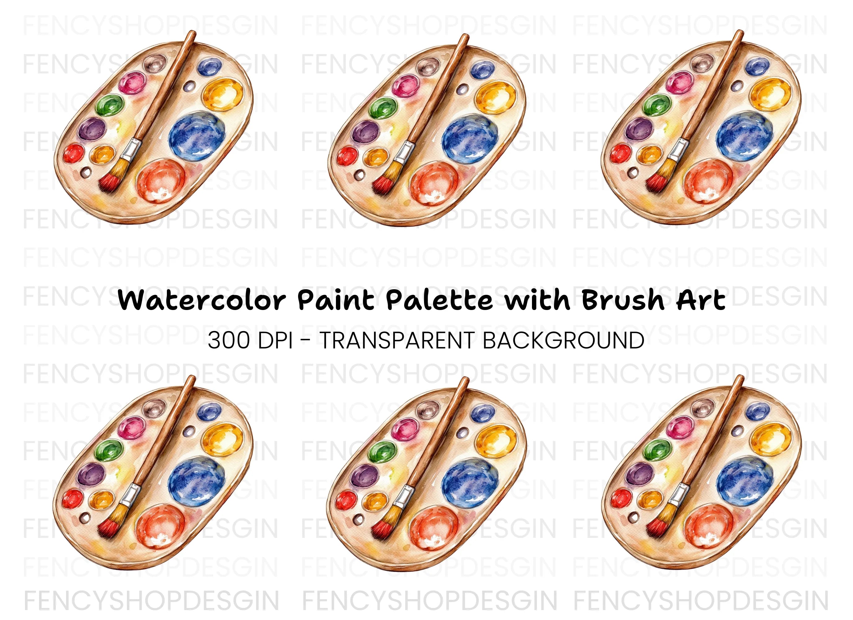 Single Paint Palette Clipart Bundle