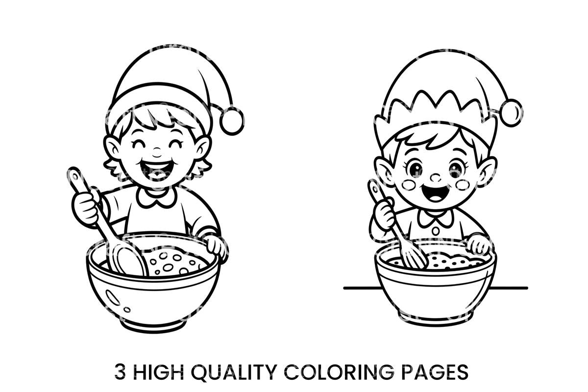 Christmas Elf Baking Fun Coloring Books