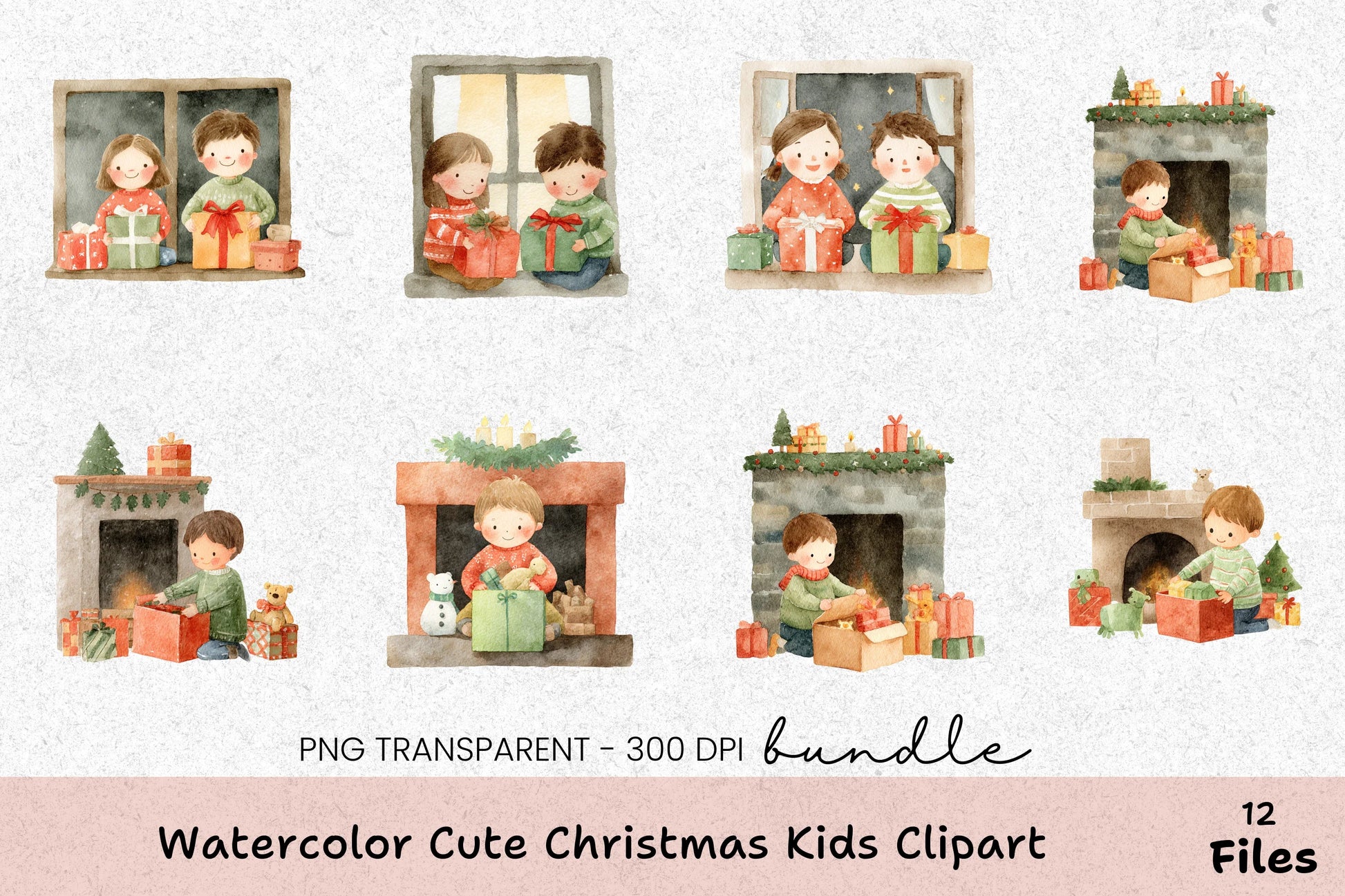 Cute Christmas Kids Clipart Bundle - CraftNest - Digital Crafting and Art