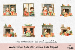 Cute Christmas Kids Clipart Bundle - CraftNest - Digital Crafting and Art