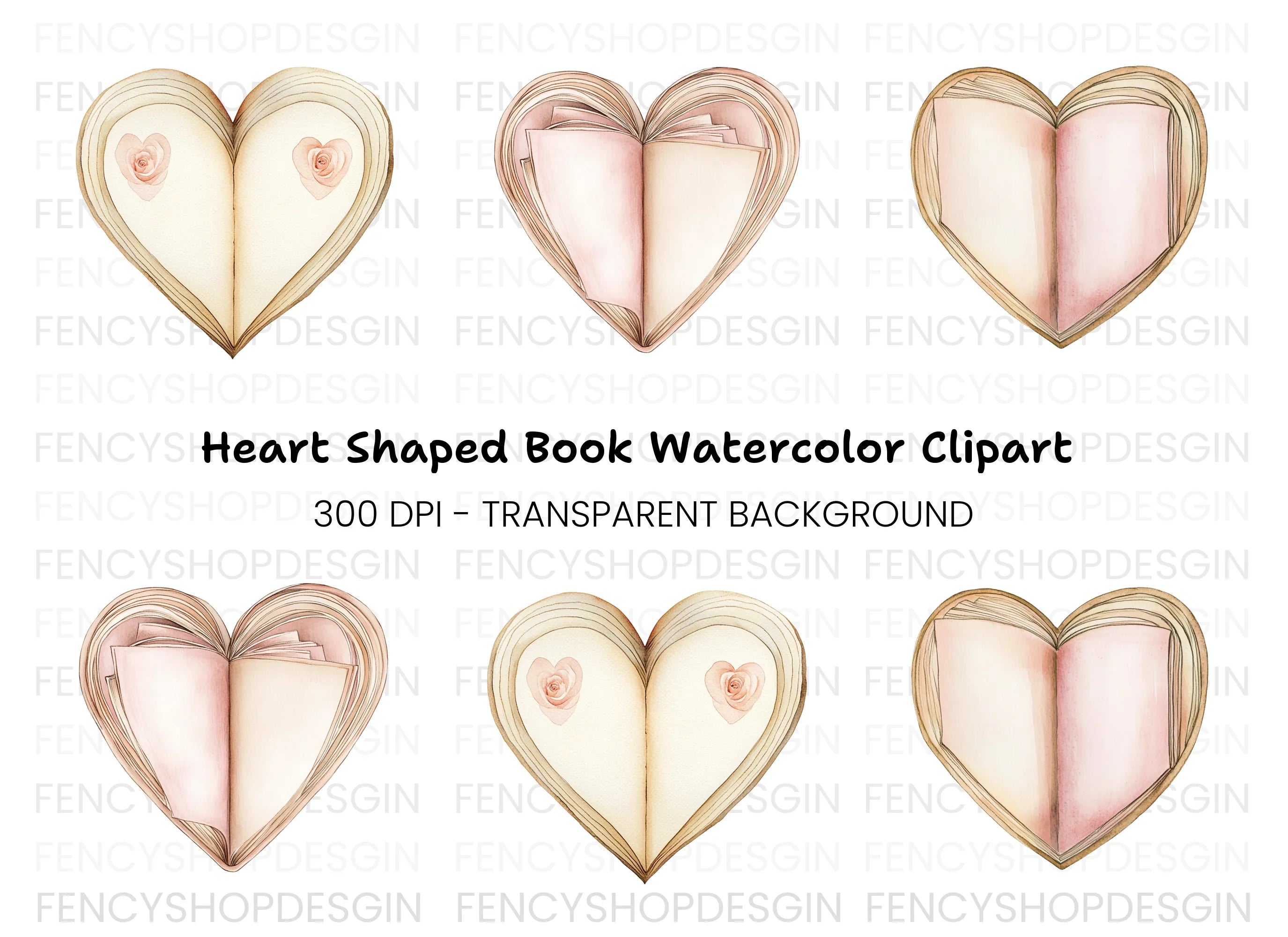 Heart Book Clipart Bundle