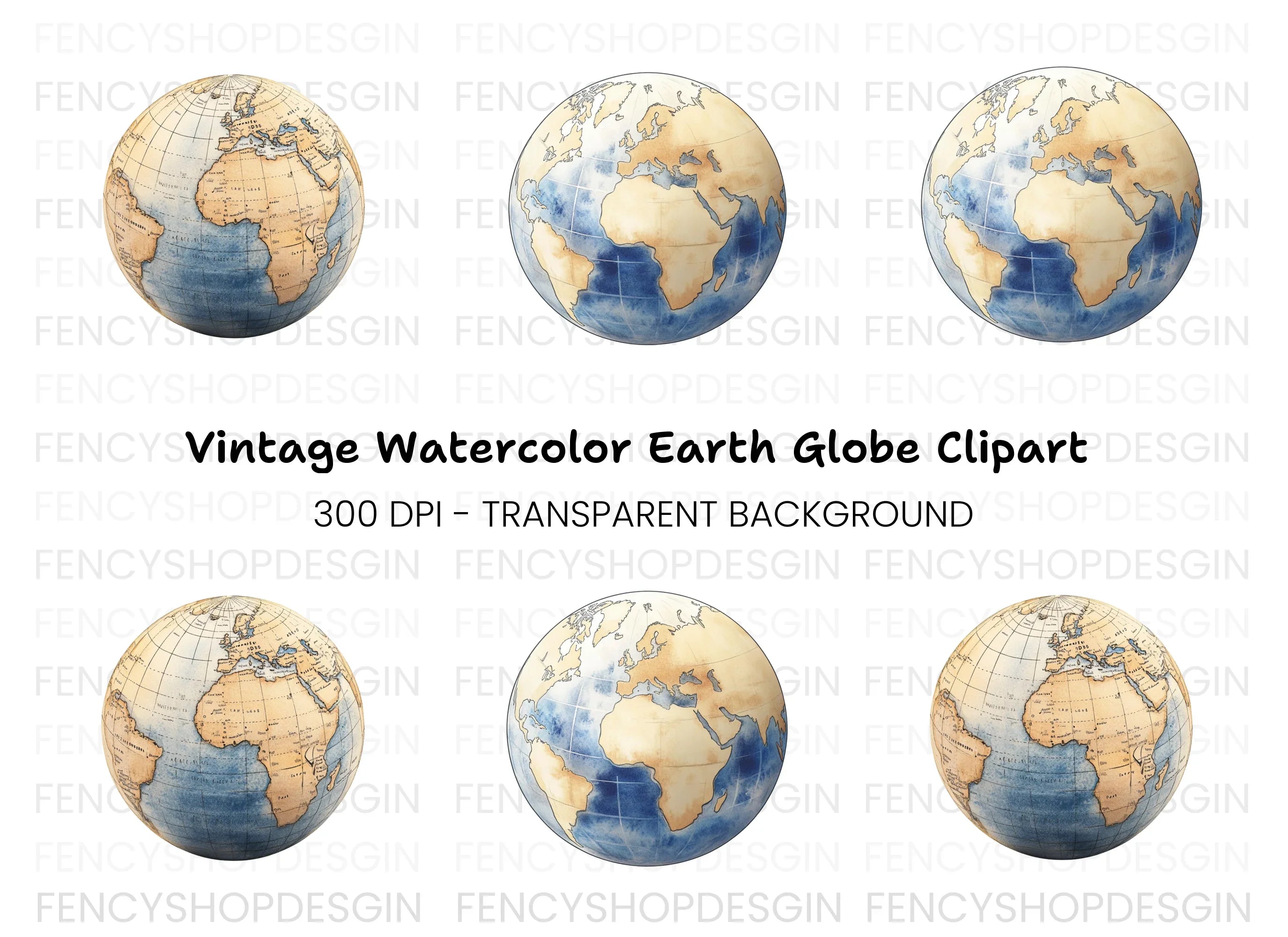 Earth Globe Clipart Bundle