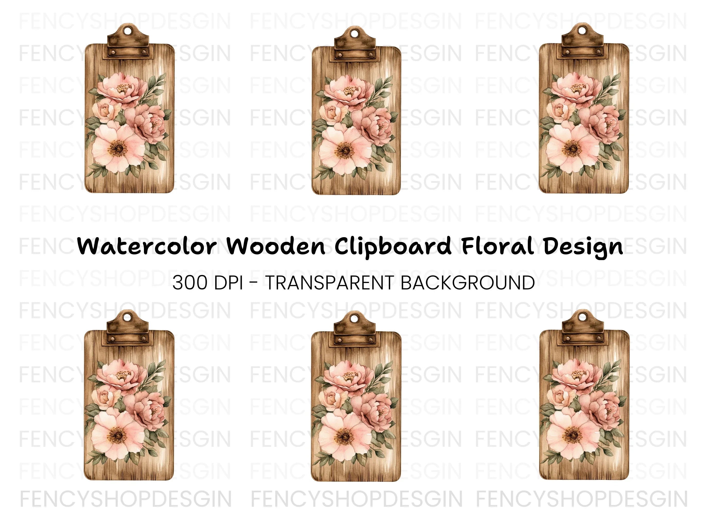 Floral Clipboard Clipart Bundle