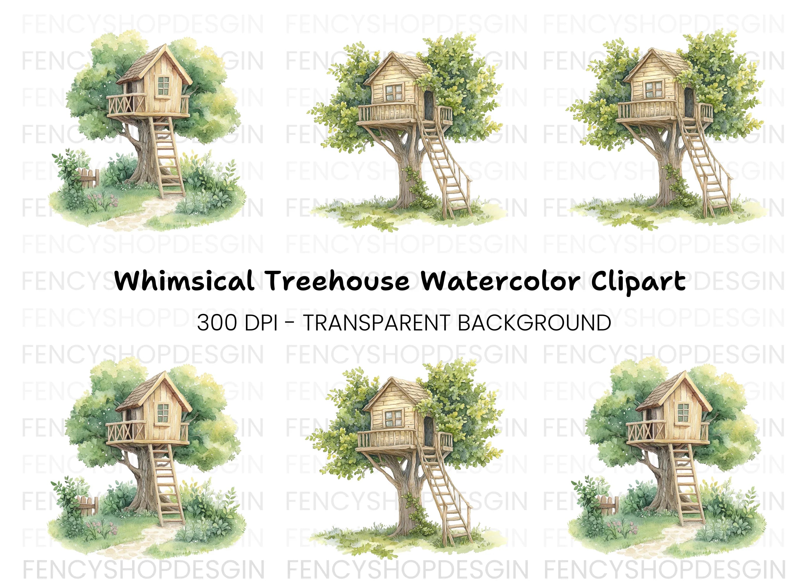 Charming Treehouse Clipart Bundle