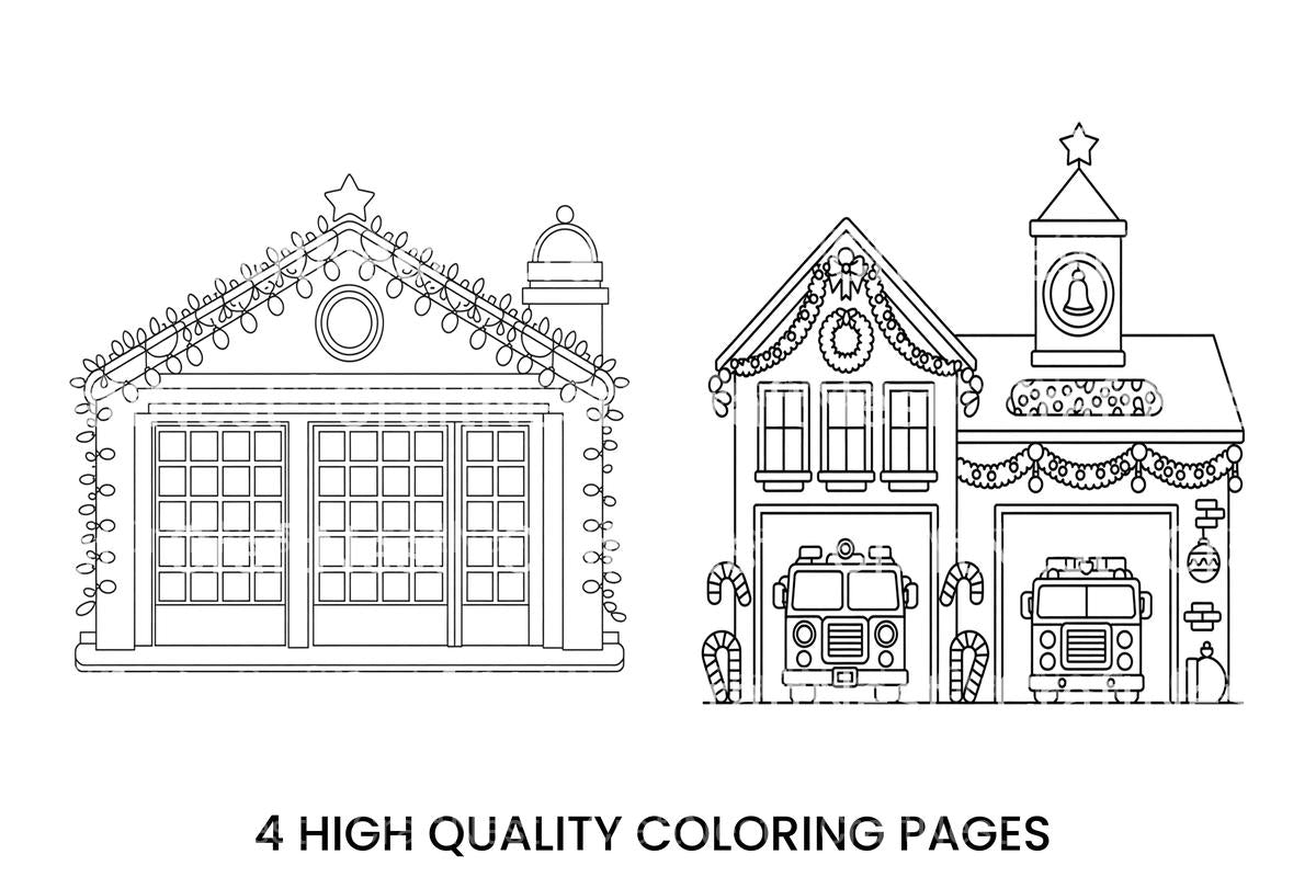 Christmas Fire Station Coloring Books