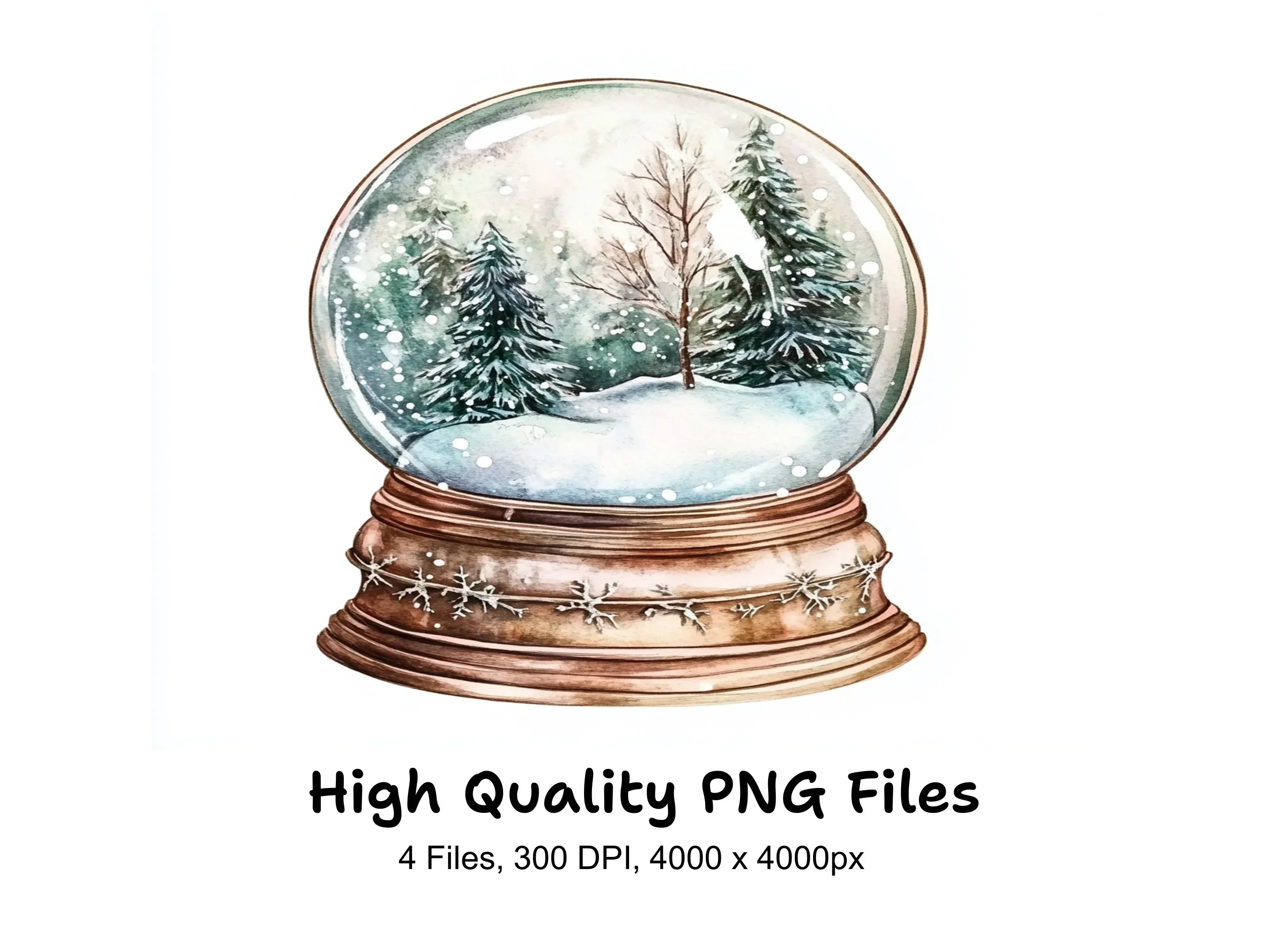 Winter Snow Globe Clipart Bundle