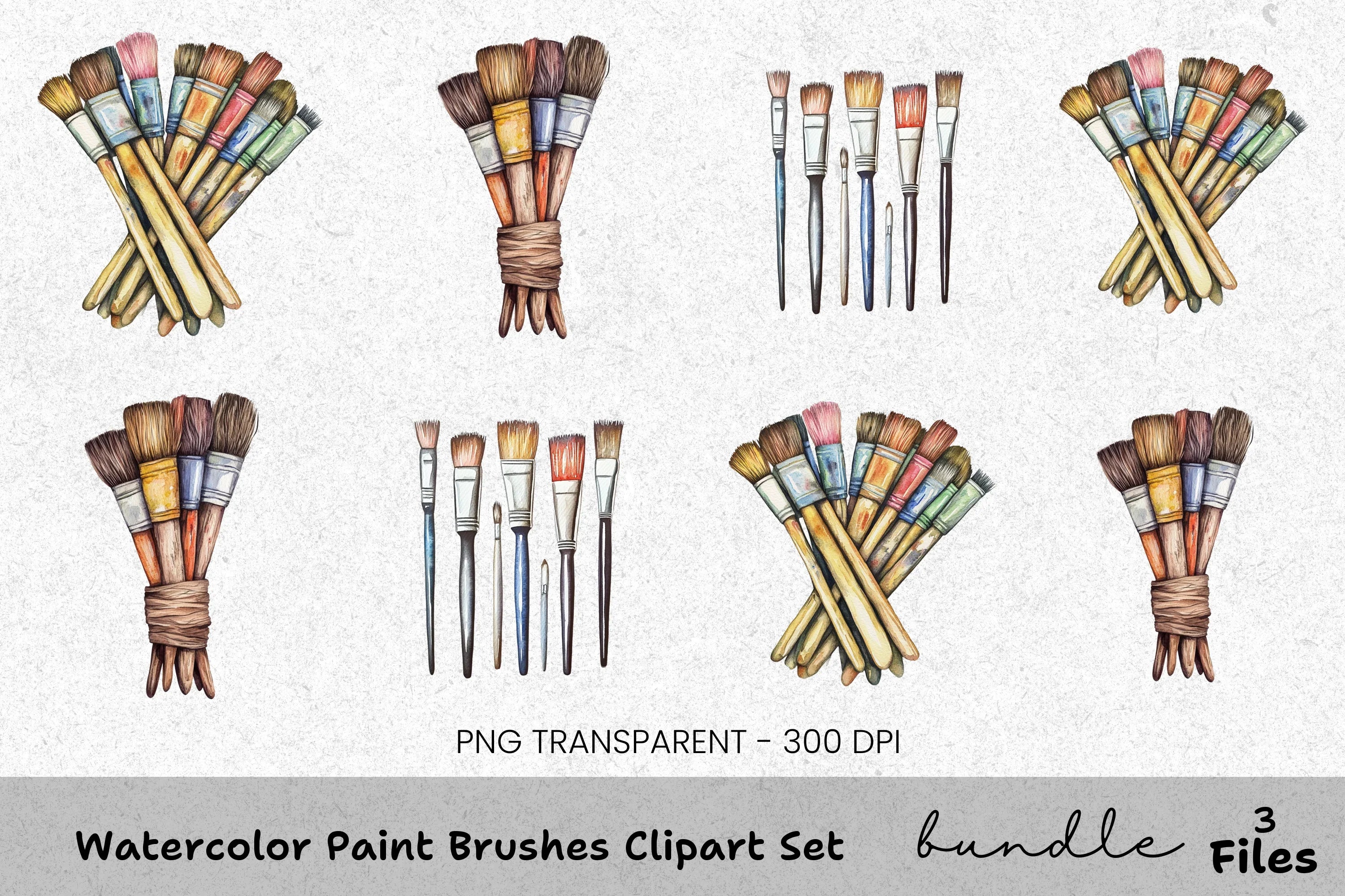 Paint Brushes Clipart Bundle