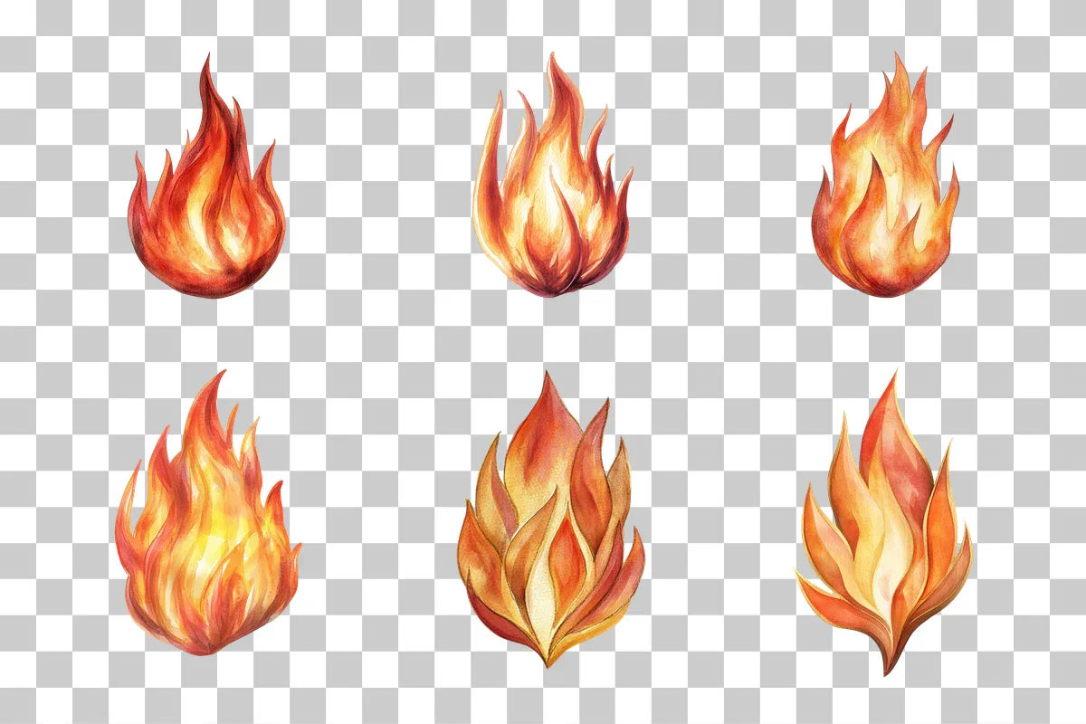 Fire Flame Illustration Clipart Bundle - CraftNest - Digital Crafting and Art