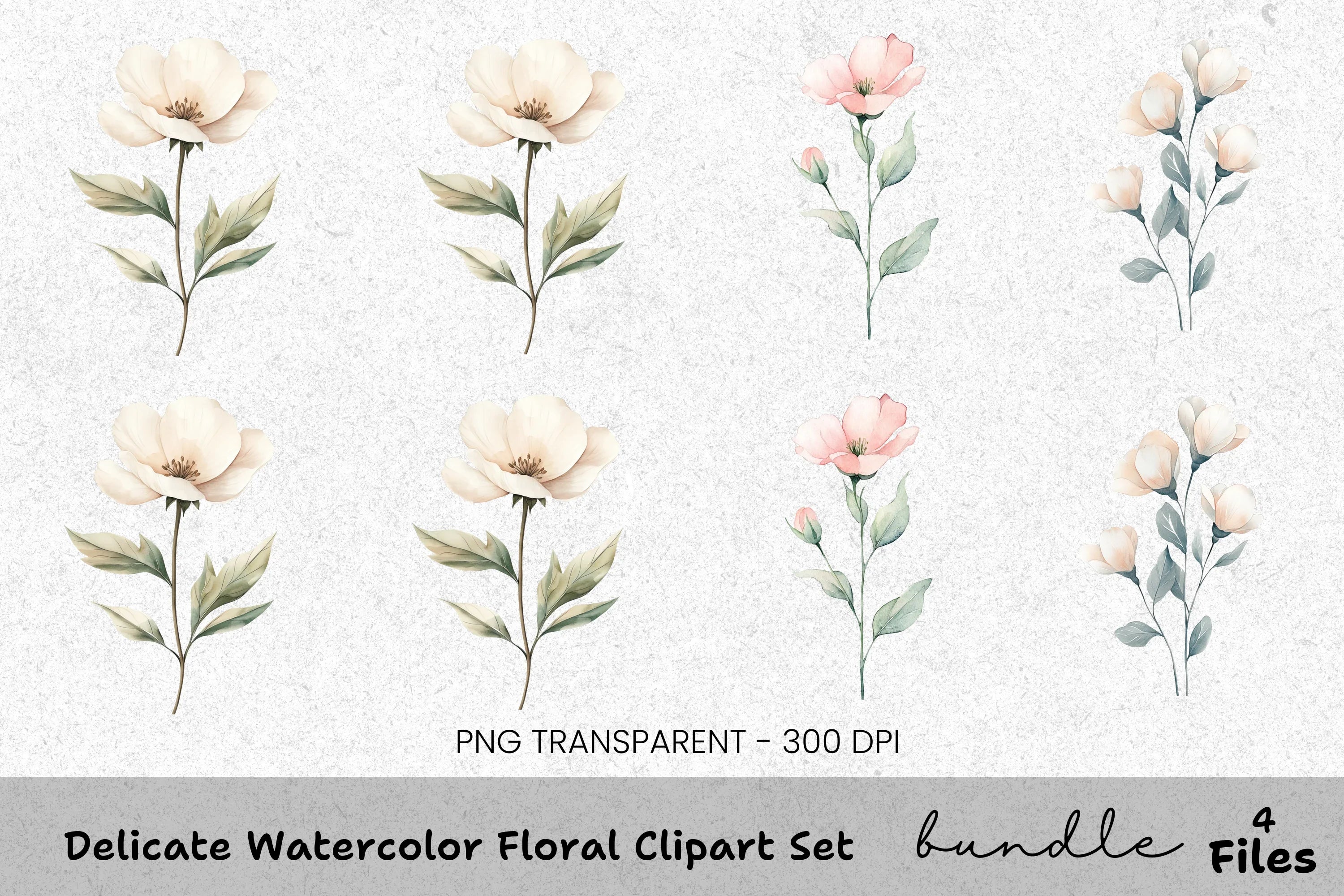 Delicate Floral Clipart Bundle