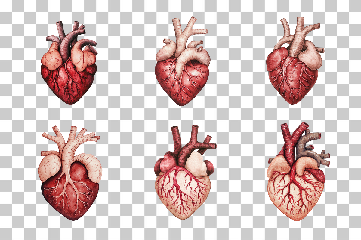 Anatomical Heart Drawing Clipart Bundle - CraftNest - Digital Crafting and Art