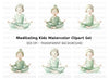 Kids Yoga Meditation Clipart Bundle