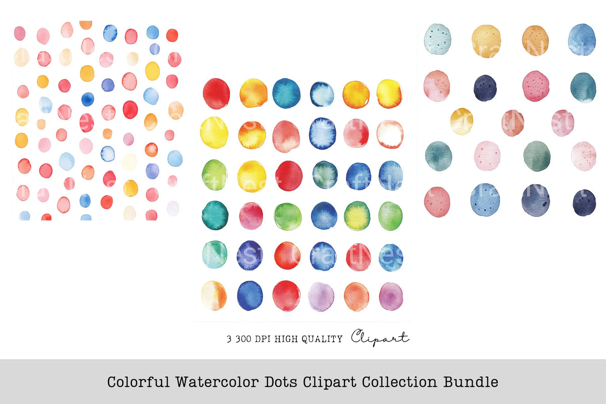 Colorful Dots Clipart Bundle