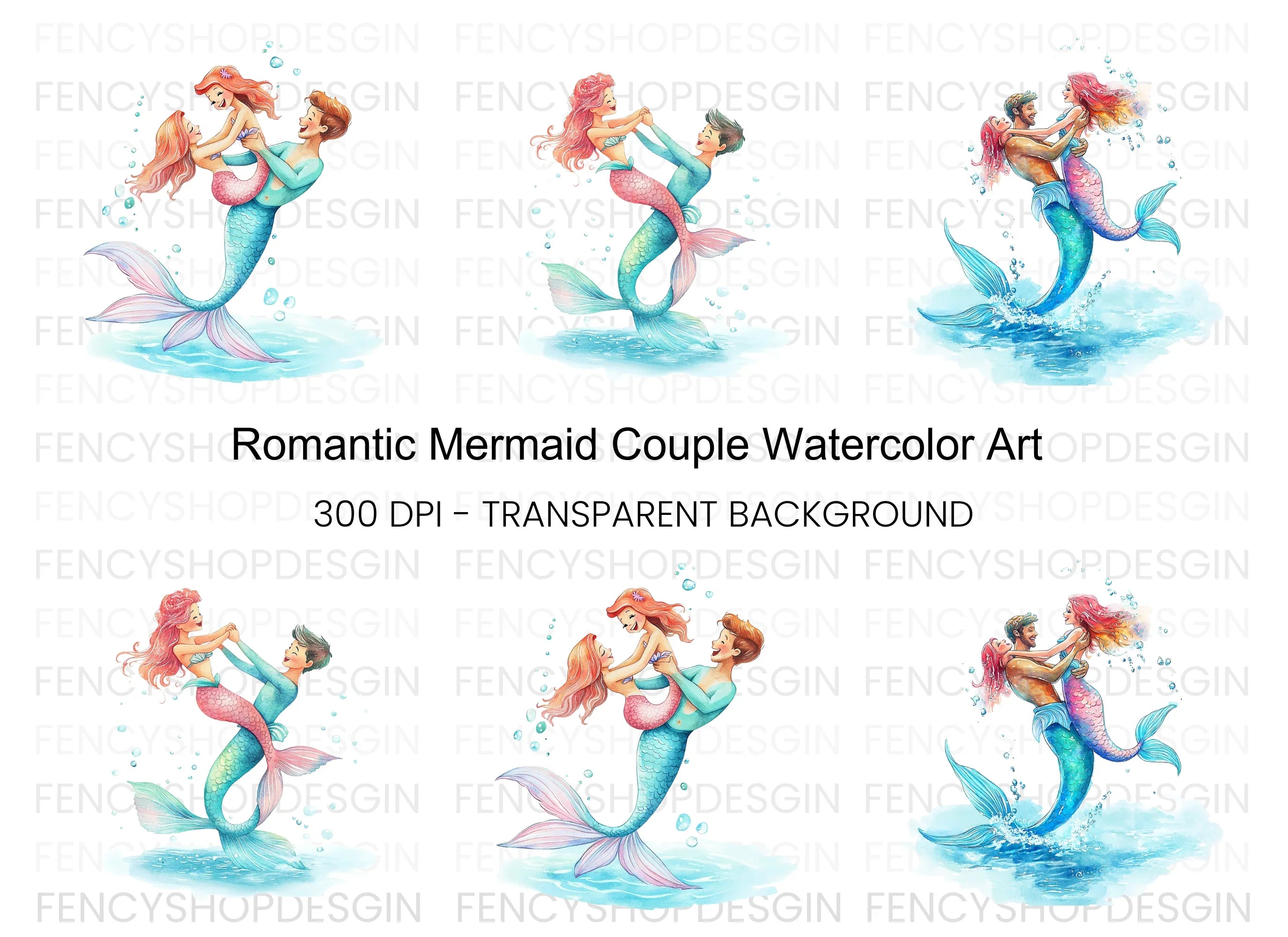 Mermaid Family Fun Clipart Bundle