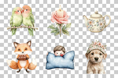 Lovebirds on Branch Clipart Bundle - CraftNest - Digital Crafting and Art