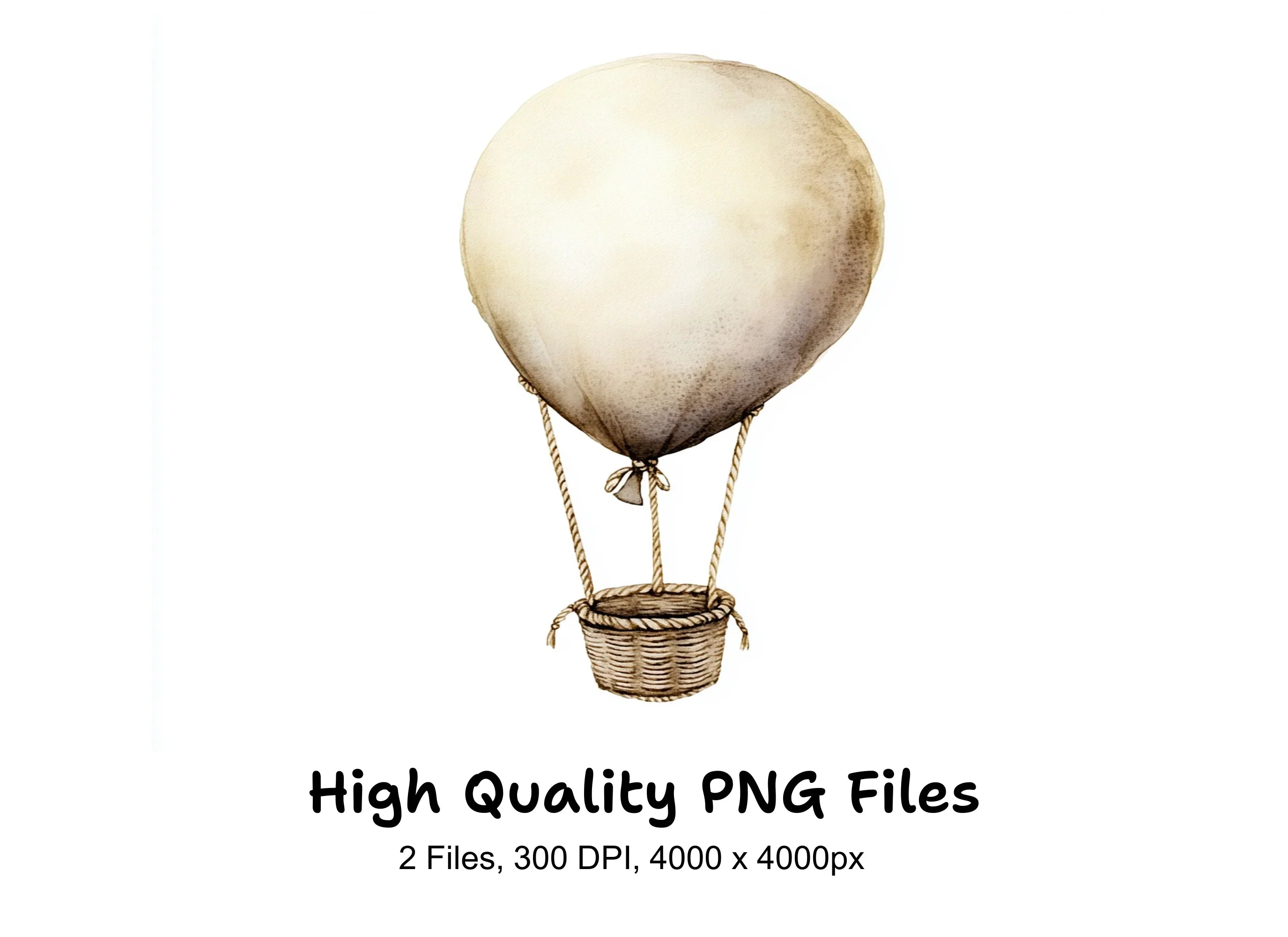 Vintage Hot Air Balloon Clipart Bundle