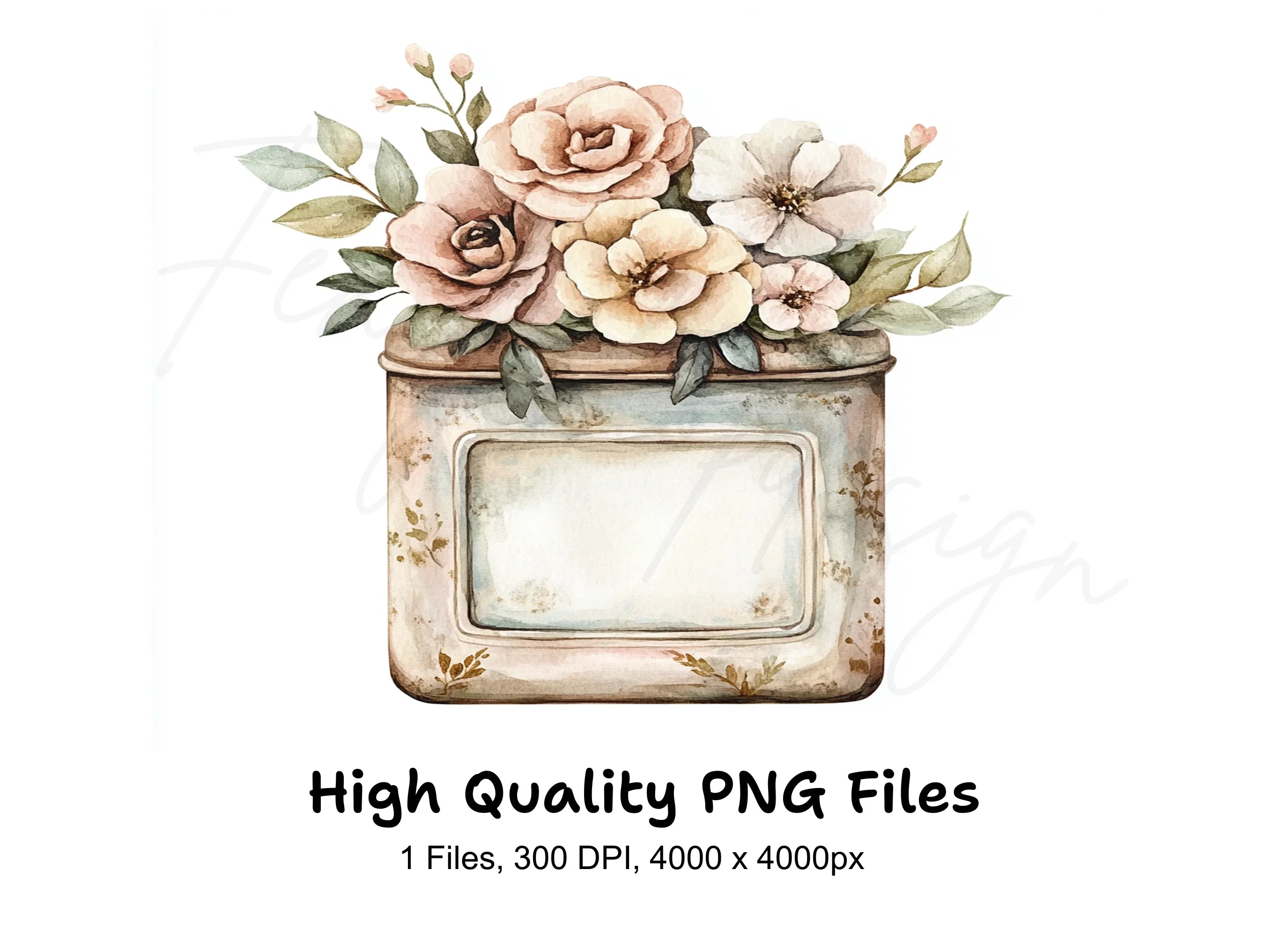 Vintage Floral Arrangement Clipart Bundle