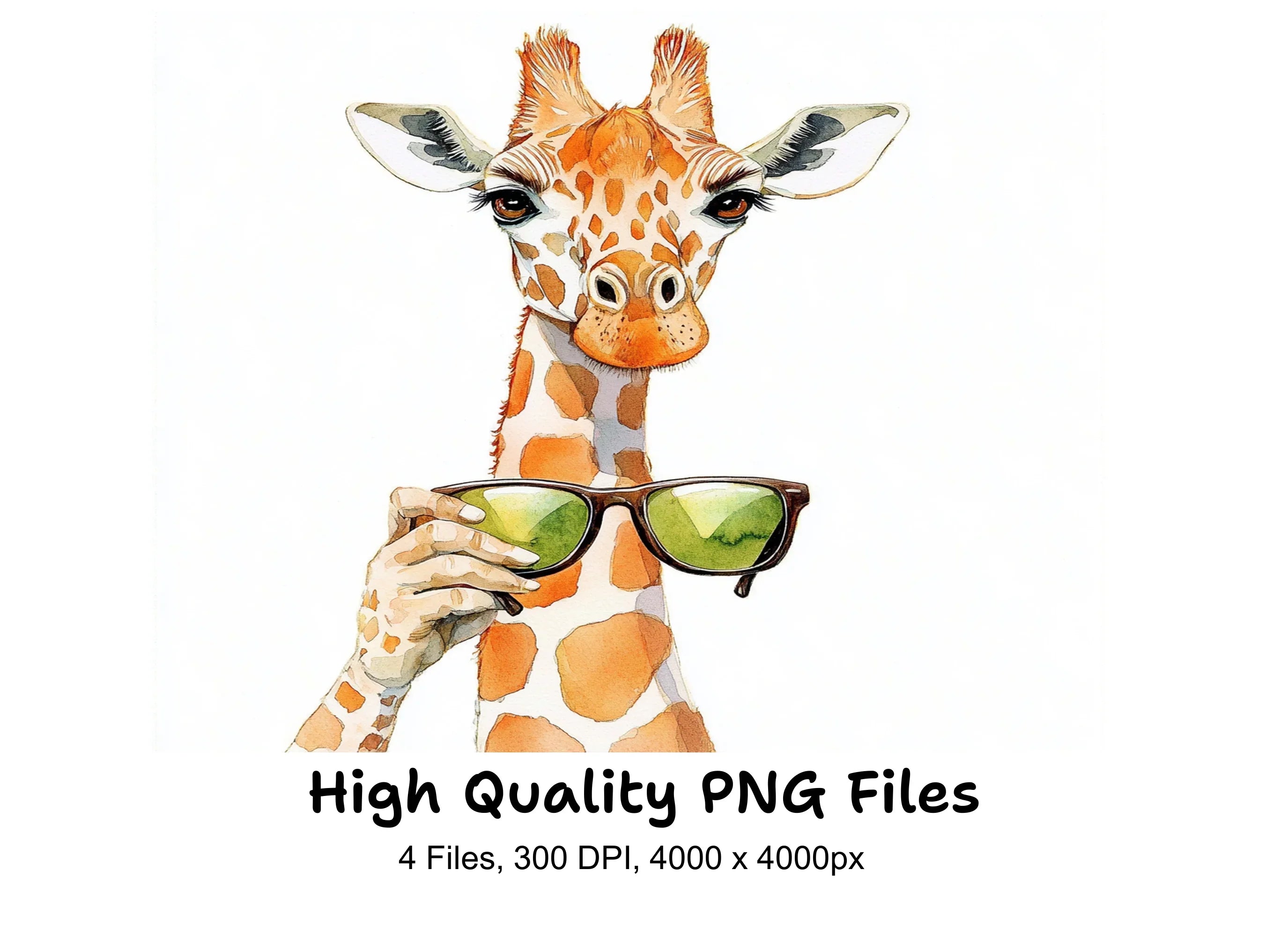 Cool Giraffe with Sunglasses Clipart Bundle