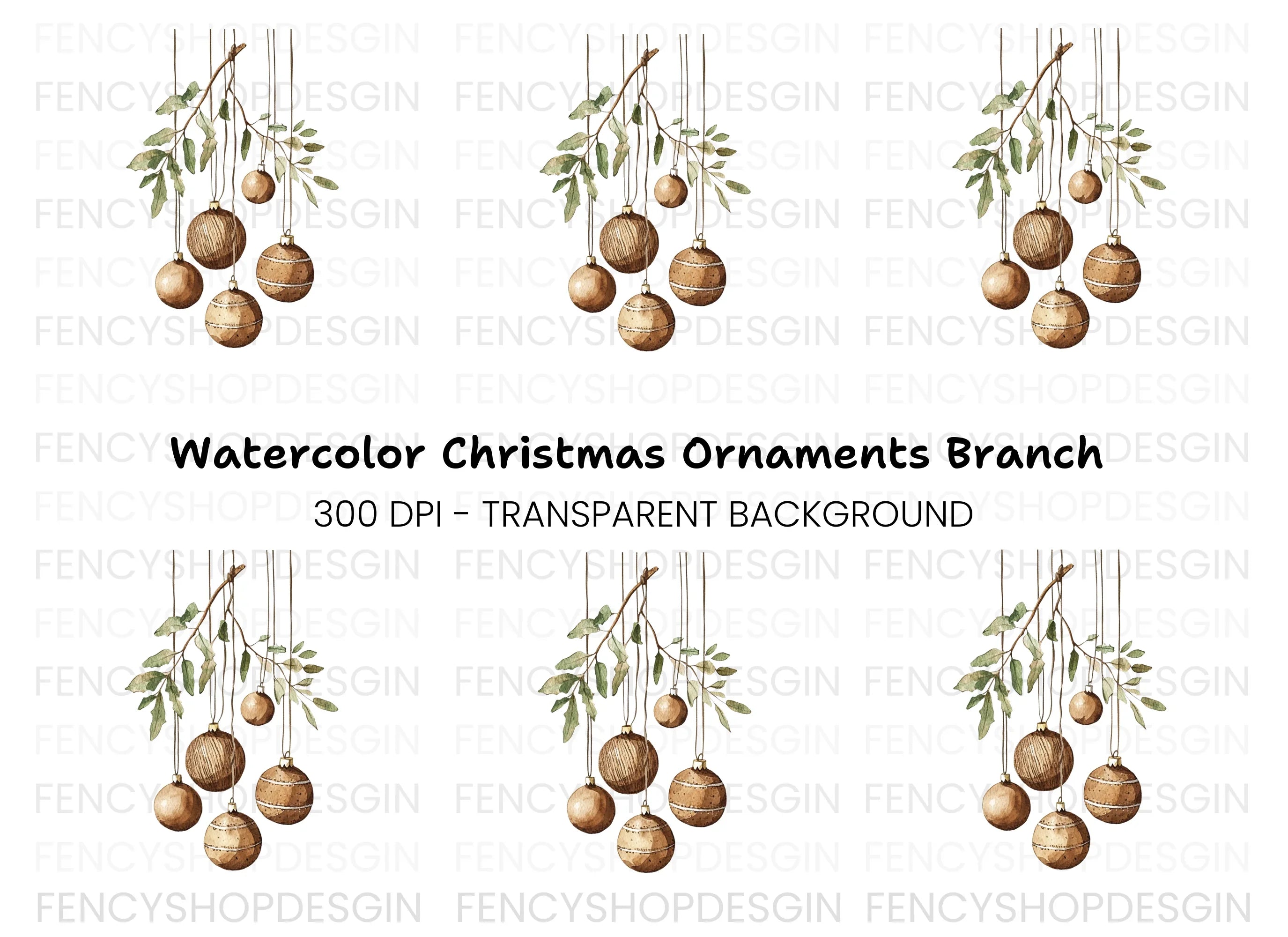 Christmas Ornaments Clipart Bundle