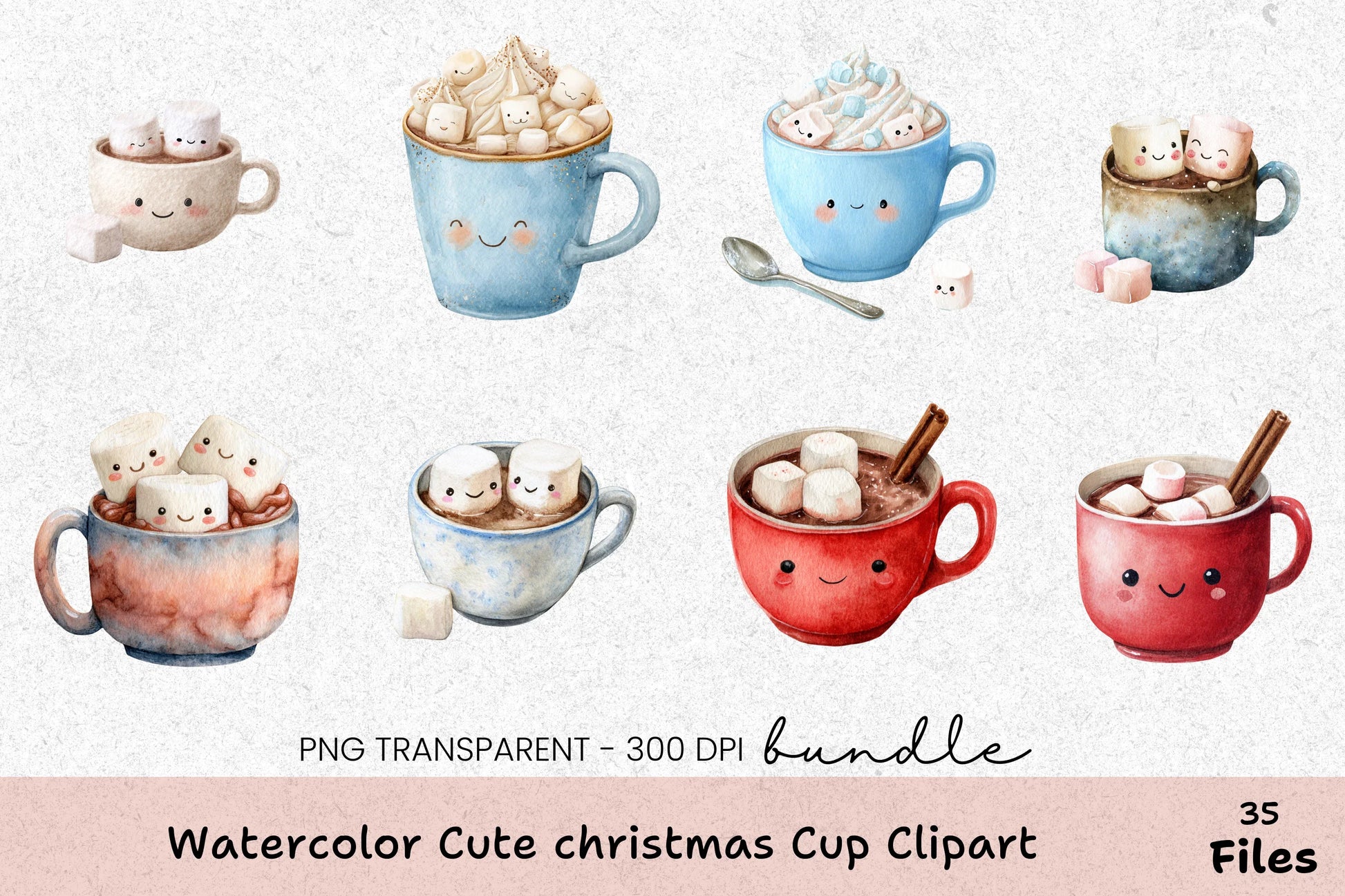 Cute Christmas Cup Clipart Bundle - CraftNest - Digital Crafting and Art