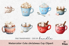 Cute Christmas Cup Clipart Bundle - CraftNest - Digital Crafting and Art