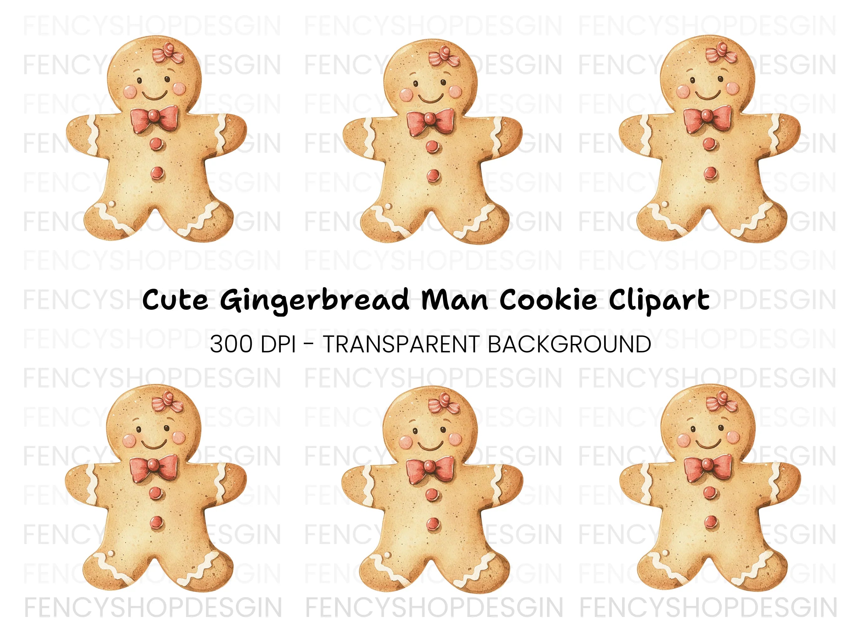 Cute Gingerbread Man Clipart Bundle