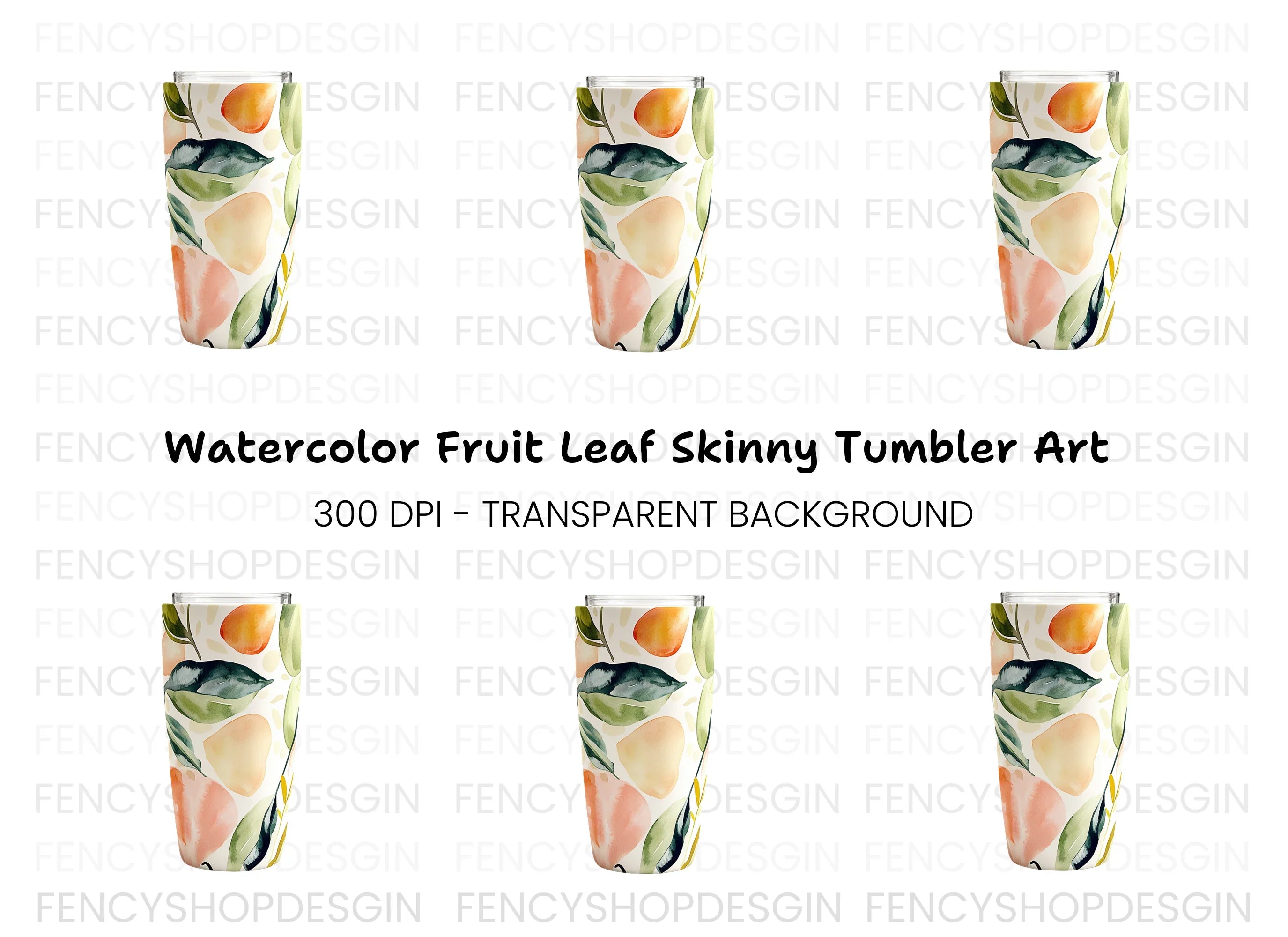 Fruit Leaf Tumbler Clipart Bundle