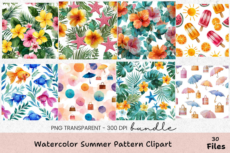 Summer Pattern Clipart Bundle - CraftNest - Digital Crafting and Art