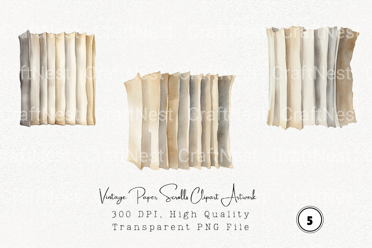Vintage Scrolls Artwork Clipart Bundle